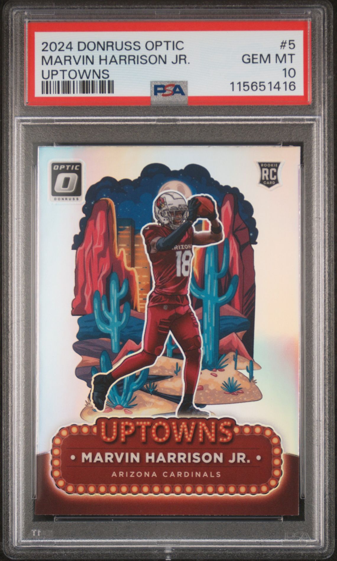 2024 Panini Donruss Optic Uptowns Marvin Harrison Jr. #5 Gem Mt 10 front