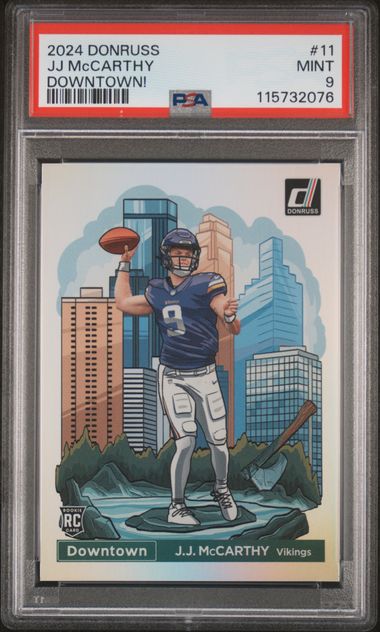 2024 Panini Donruss Downtown! Jj Mccarthy #11 Mint 9 front