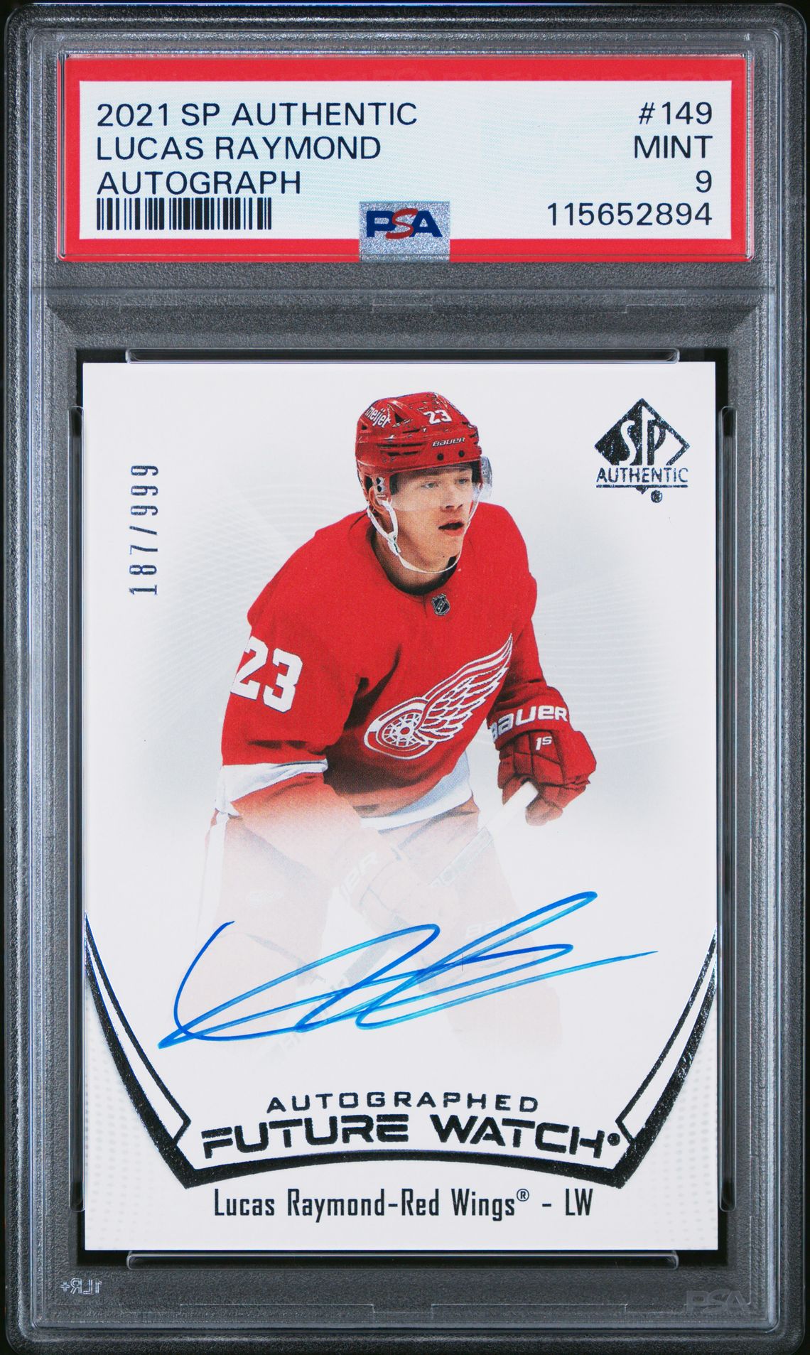 2021 Sp Authentic Lucas Raymond #149 (Autograph) Mint 9 front