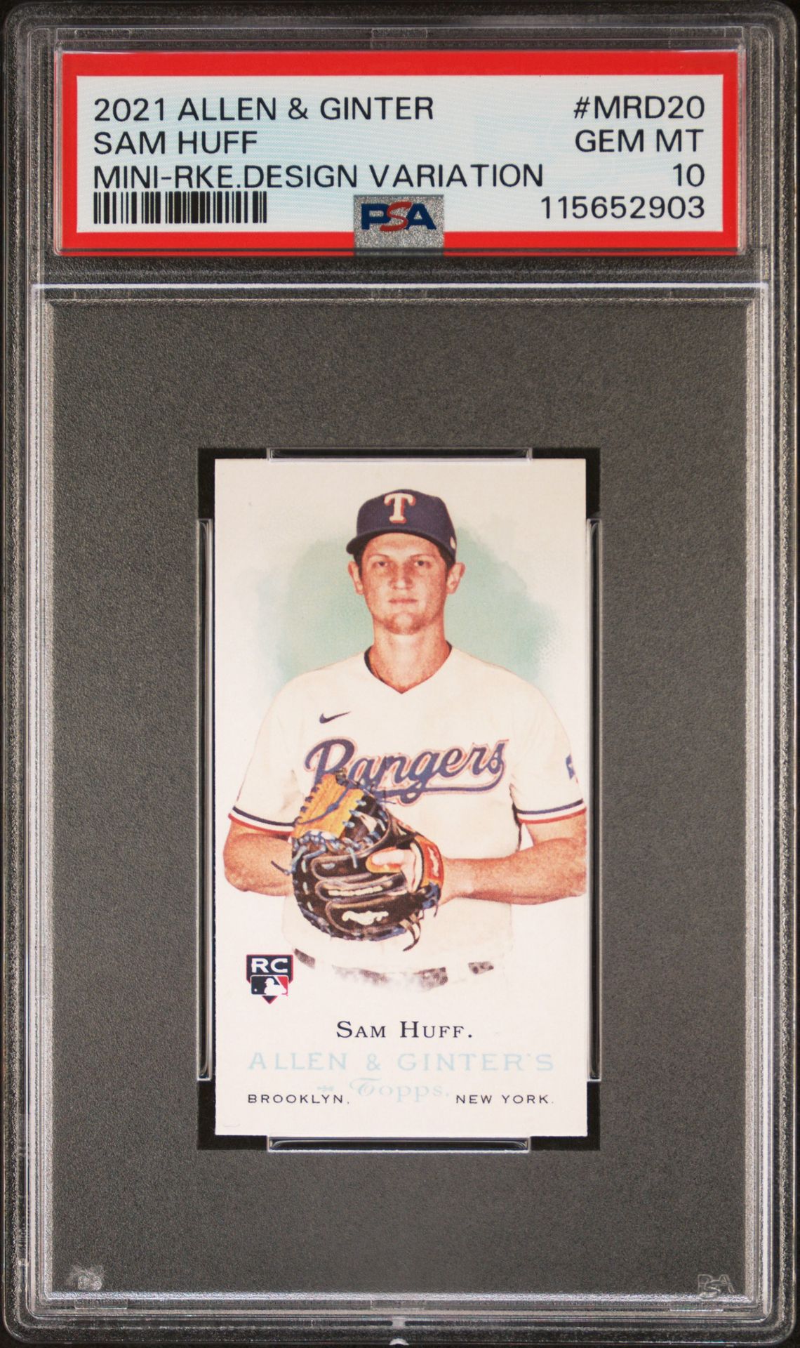 2021 Topps Allen & Ginter Sam Huff #Mrd20 (Mini-Rke.design Variation) Gem Mt 10 front