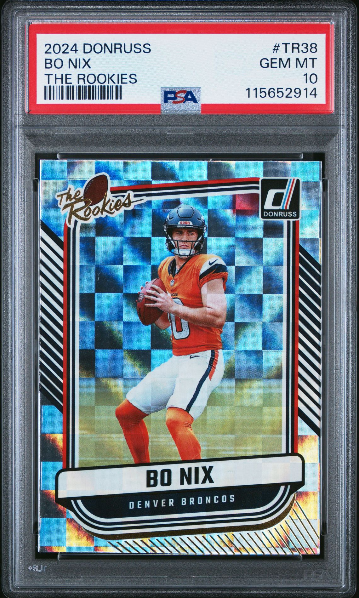 2024 Panini Donruss The Rookies Bo Nix #Tr38 Gem Mt 10 front
