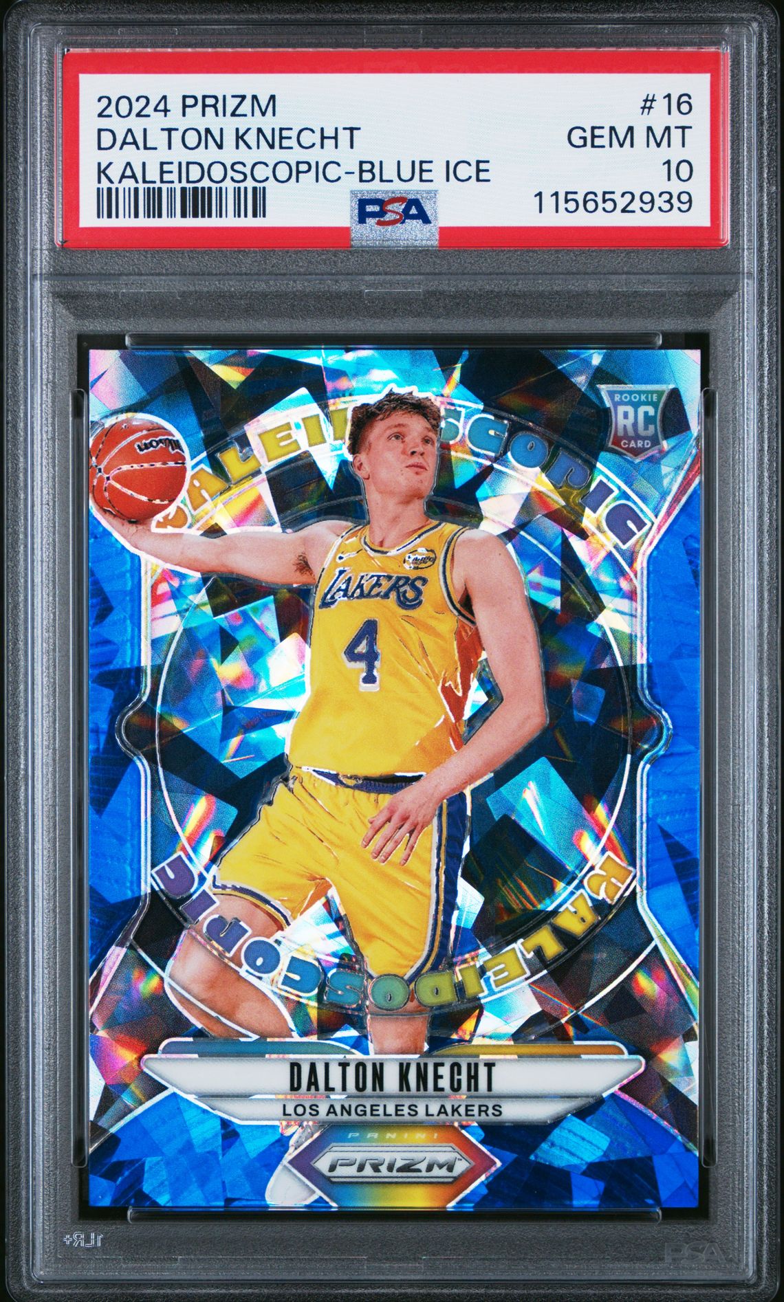 2024 Panini Prizm Kaleidoscopic Dalton Knecht #16 (Kaleidoscopic-Blue Ice) Gem Mt 10 front