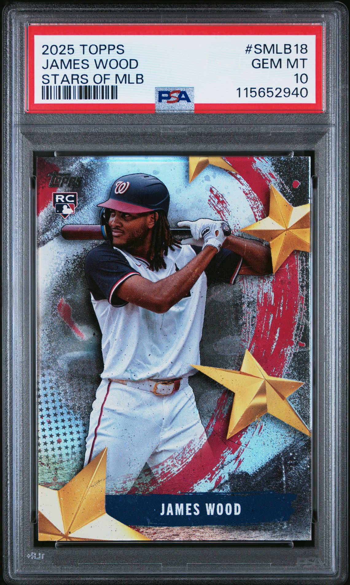 2025 Topps Stars Of Mlb James Wood #Smlb18 Gem Mt 10 front