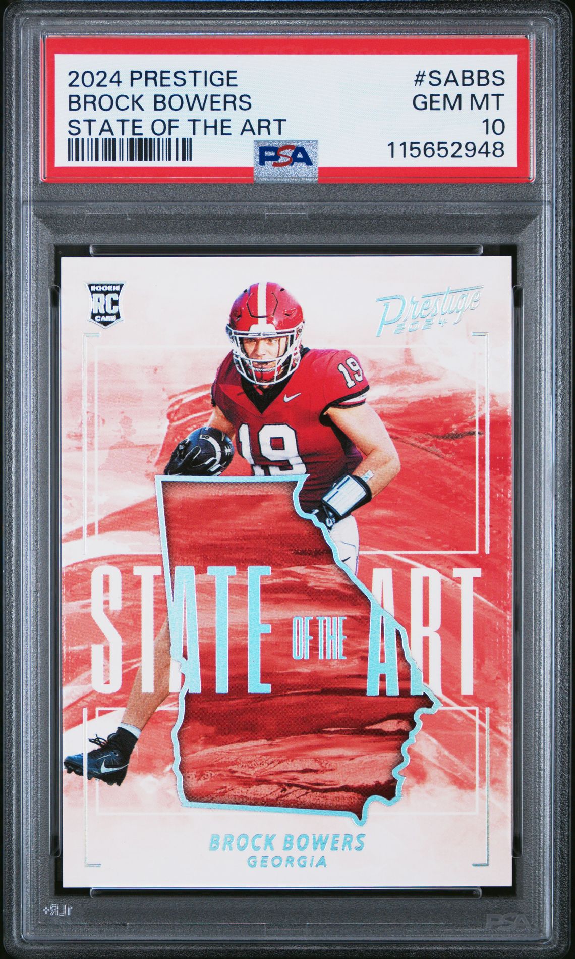 2024 Panini Prestige State Of The Art Brock Bowers #Sabbs Gem Mt 10 front