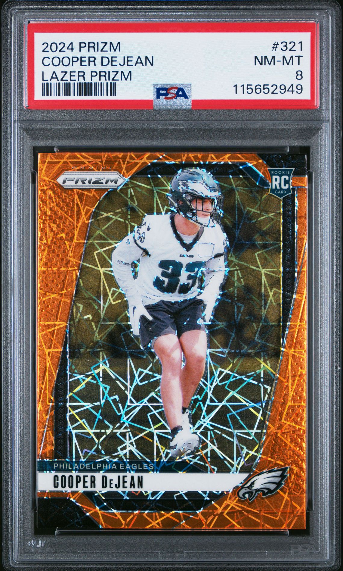 2024 Panini Prizm Cooper Dejean #321 (Lazer Prizm) Nm-Mt 8 front