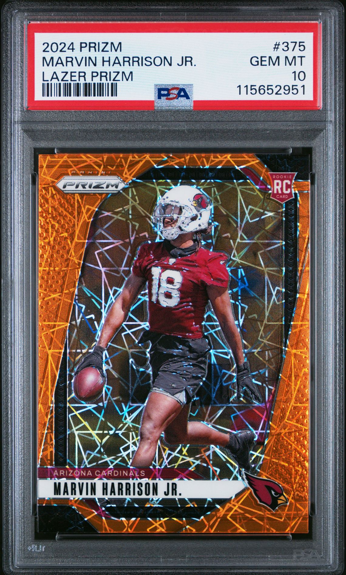 2024 Panini Prizm Marvin Harrison Jr. #375 (Lazer Prizm) Gem Mt 10 front