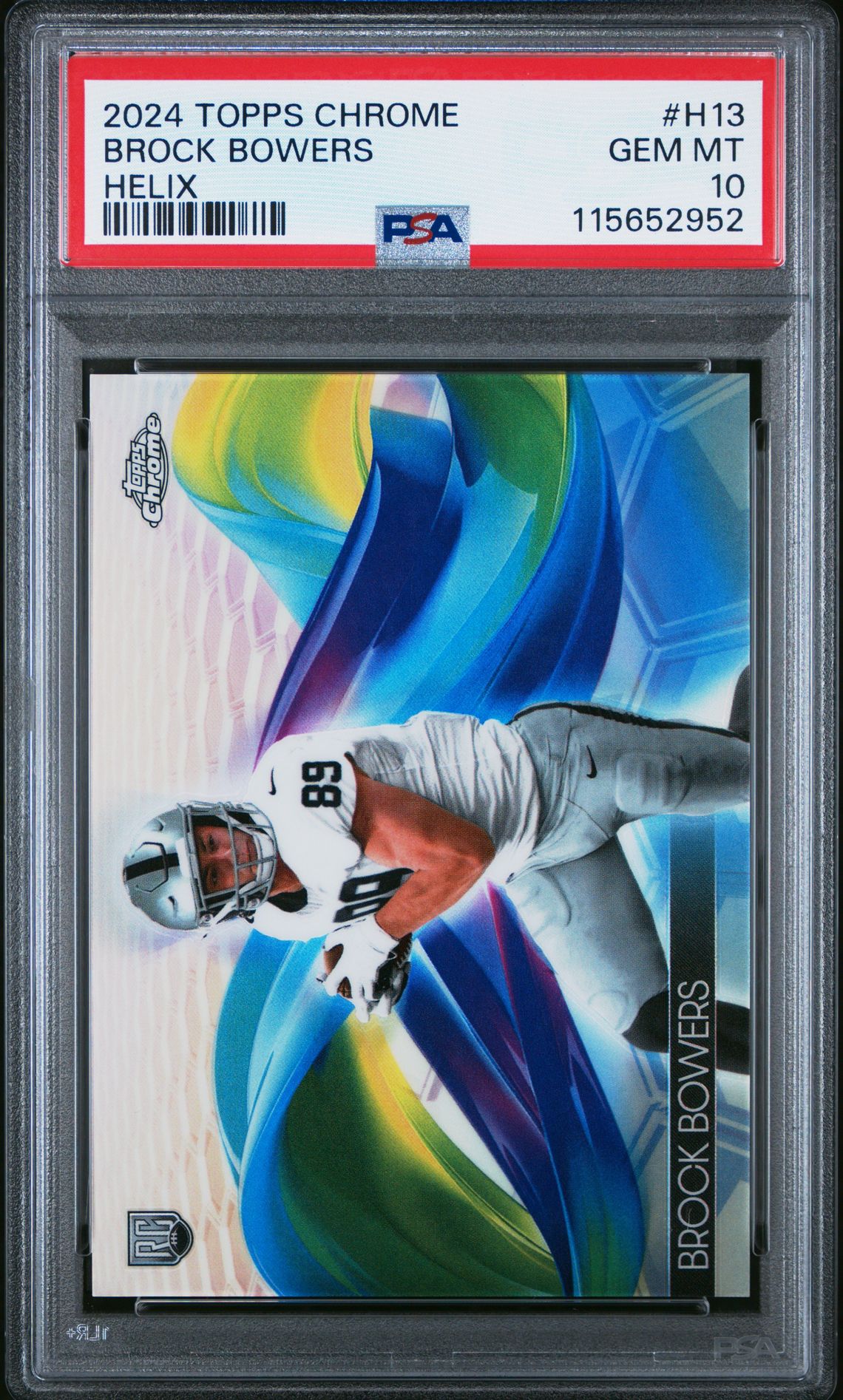 2024 Topps Chrome Helix Brock Bowers #H13 Gem Mt 10 front