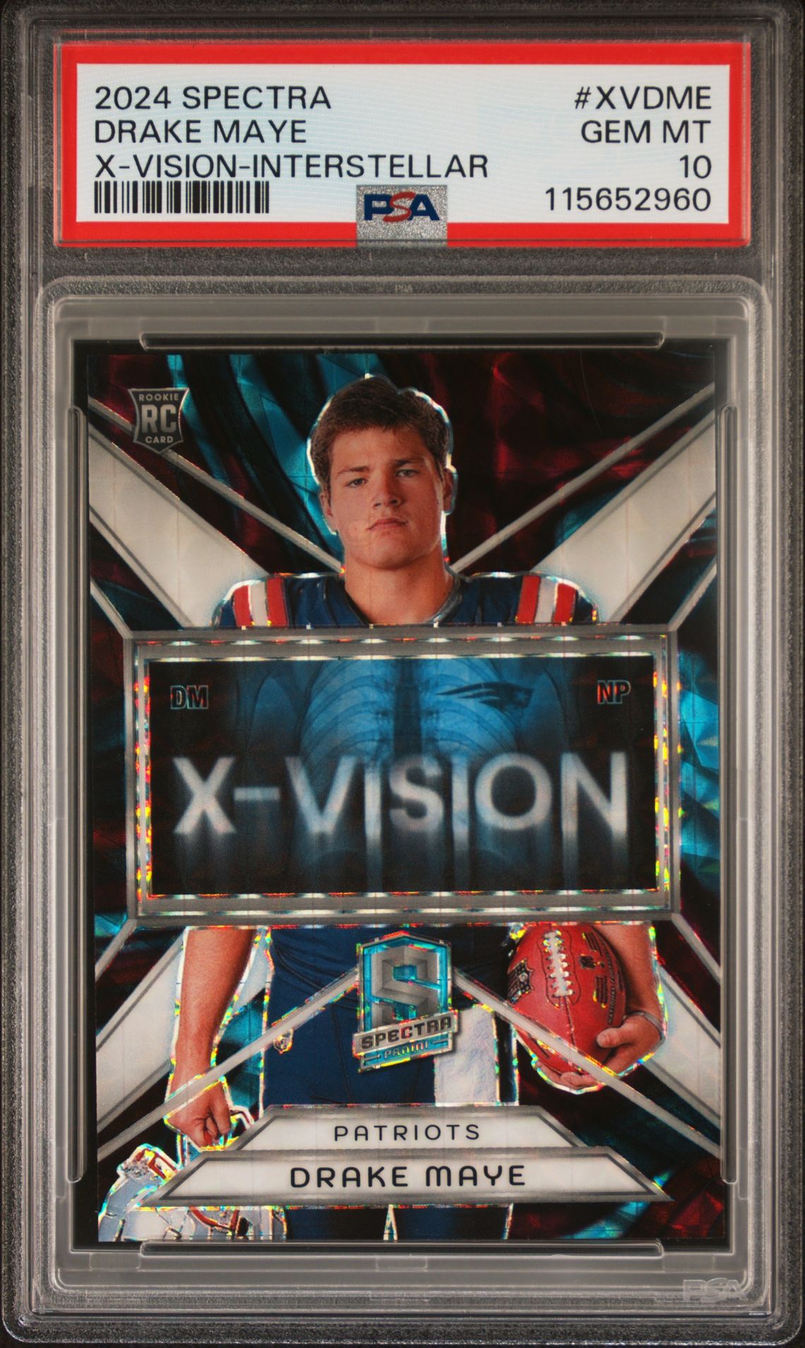 2024 Panini Spectra X-Vision Drake Maye #Xvdme (X-Vision-Interstellar) Gem Mt 10 front