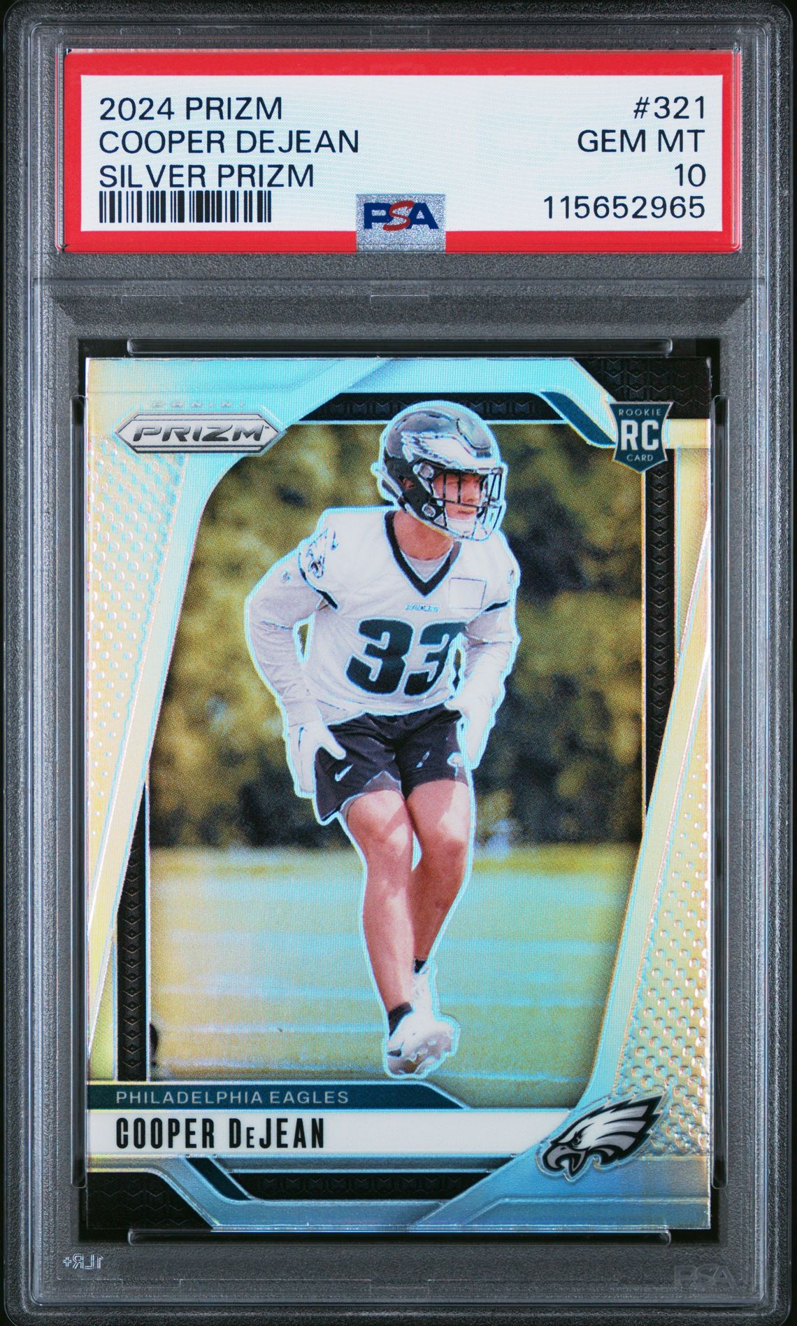 2024 Panini Prizm Cooper Dejean #321 (Silver Prizm) Gem Mt 10 front