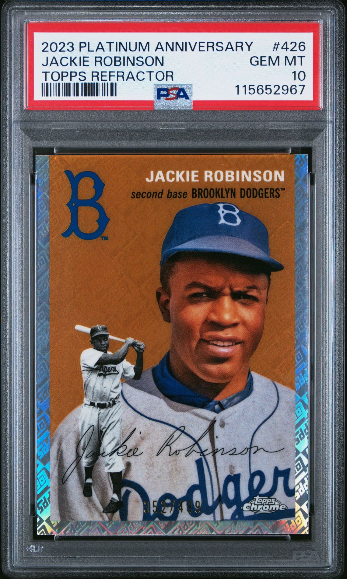2023 Topps Chrome Platinum Anniversary Jackie Robinson #426 (Topps Refractor) Gem Mt 10 front