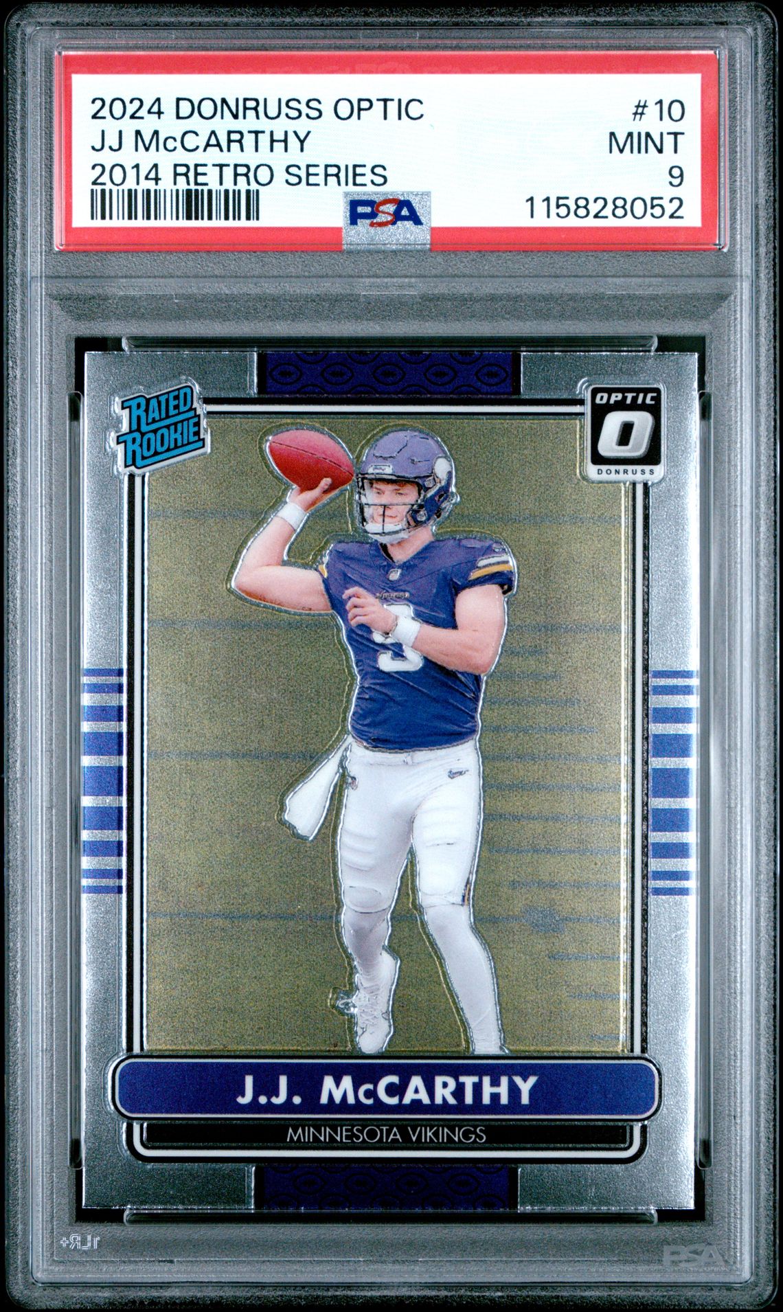 2024 Panini Donruss Optic 2014 Retro Series Jj Mccarthy #10 Mint 9 front