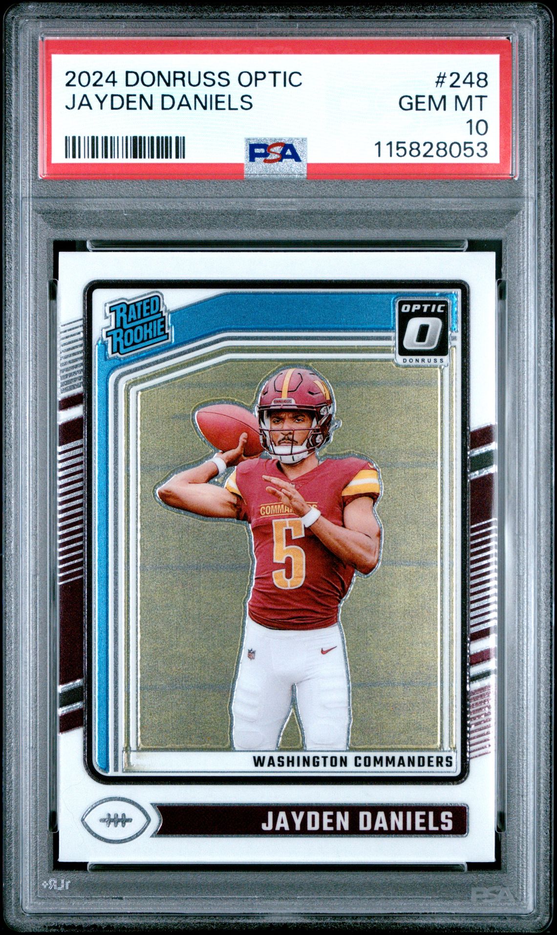 2024 Panini Donruss Optic Jayden Daniels #248 Gem Mt 10 front