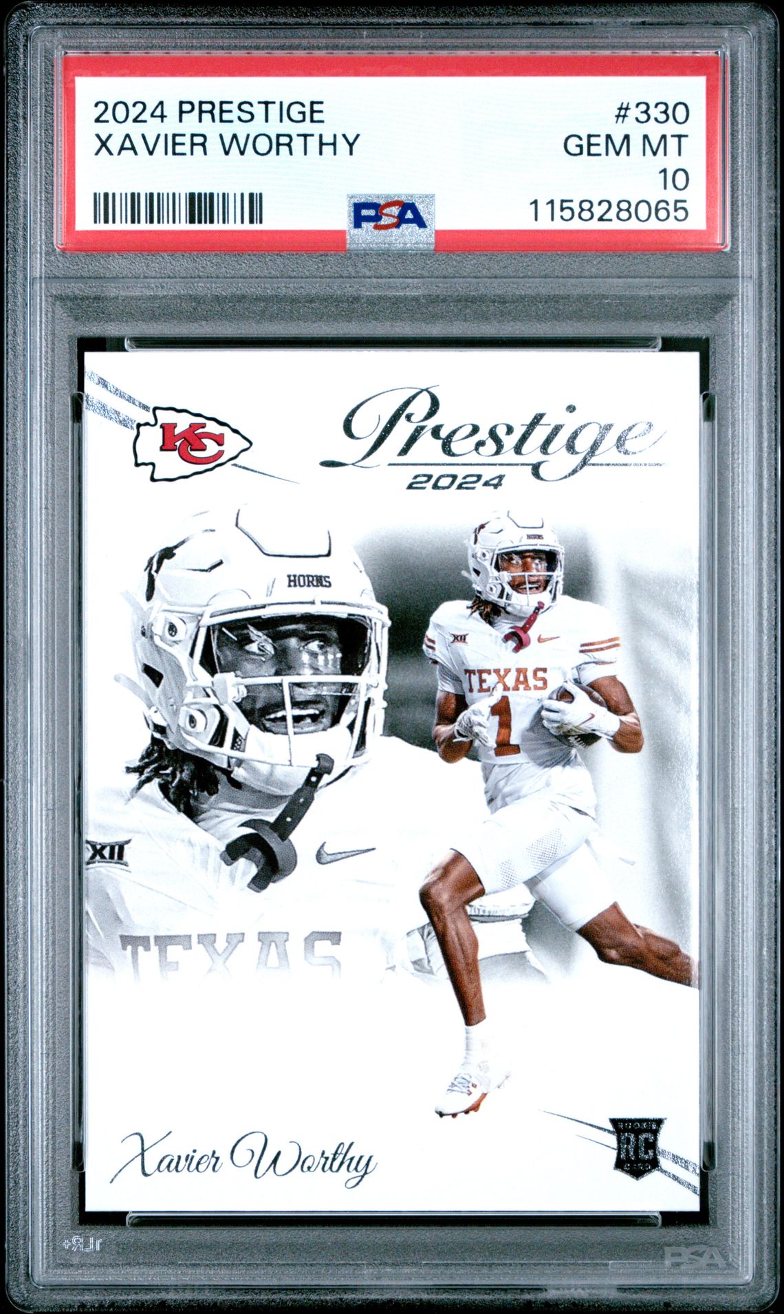 2024 Panini Prestige Xavier Worthy #330 Gem Mt 10 front