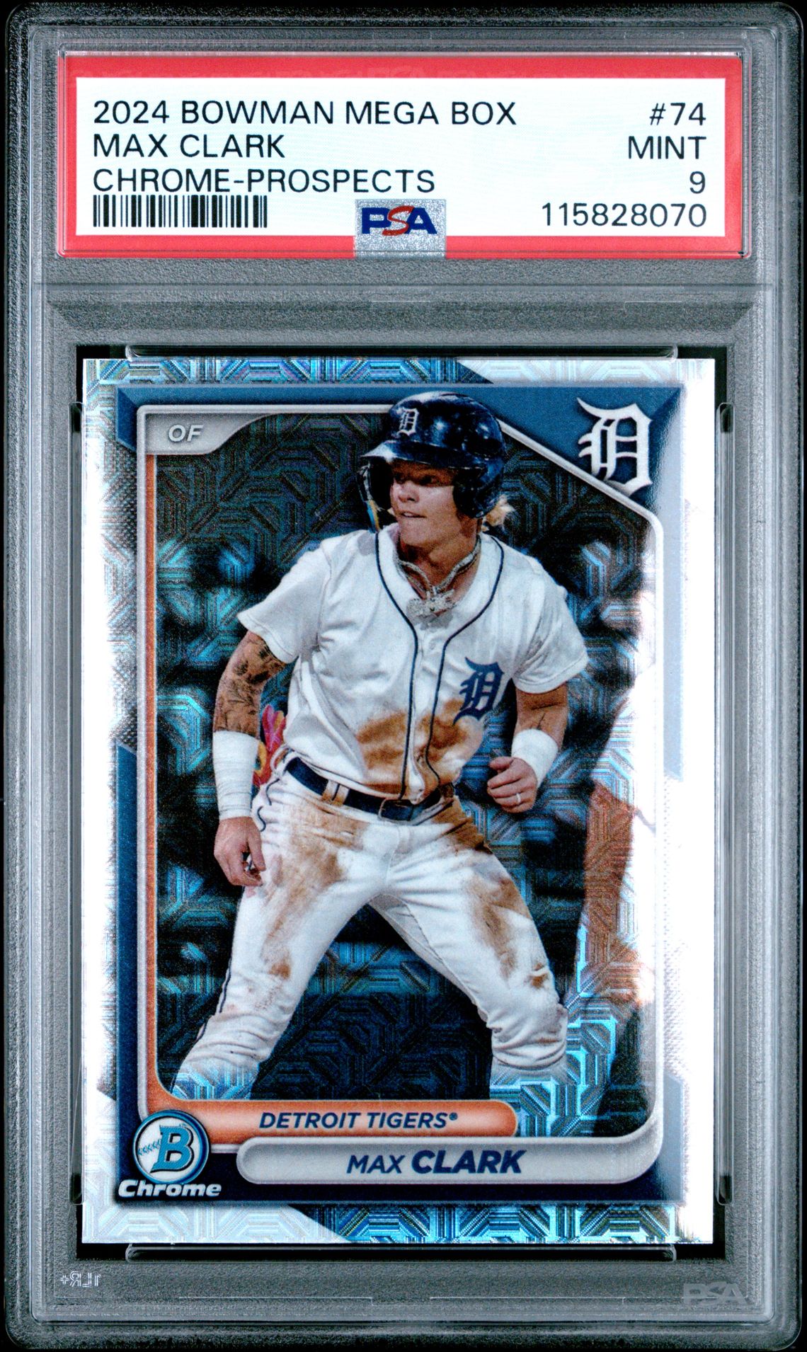 2024 Bowman Mega Box Chrome Prospects Max Clark #74 Mint 9 front