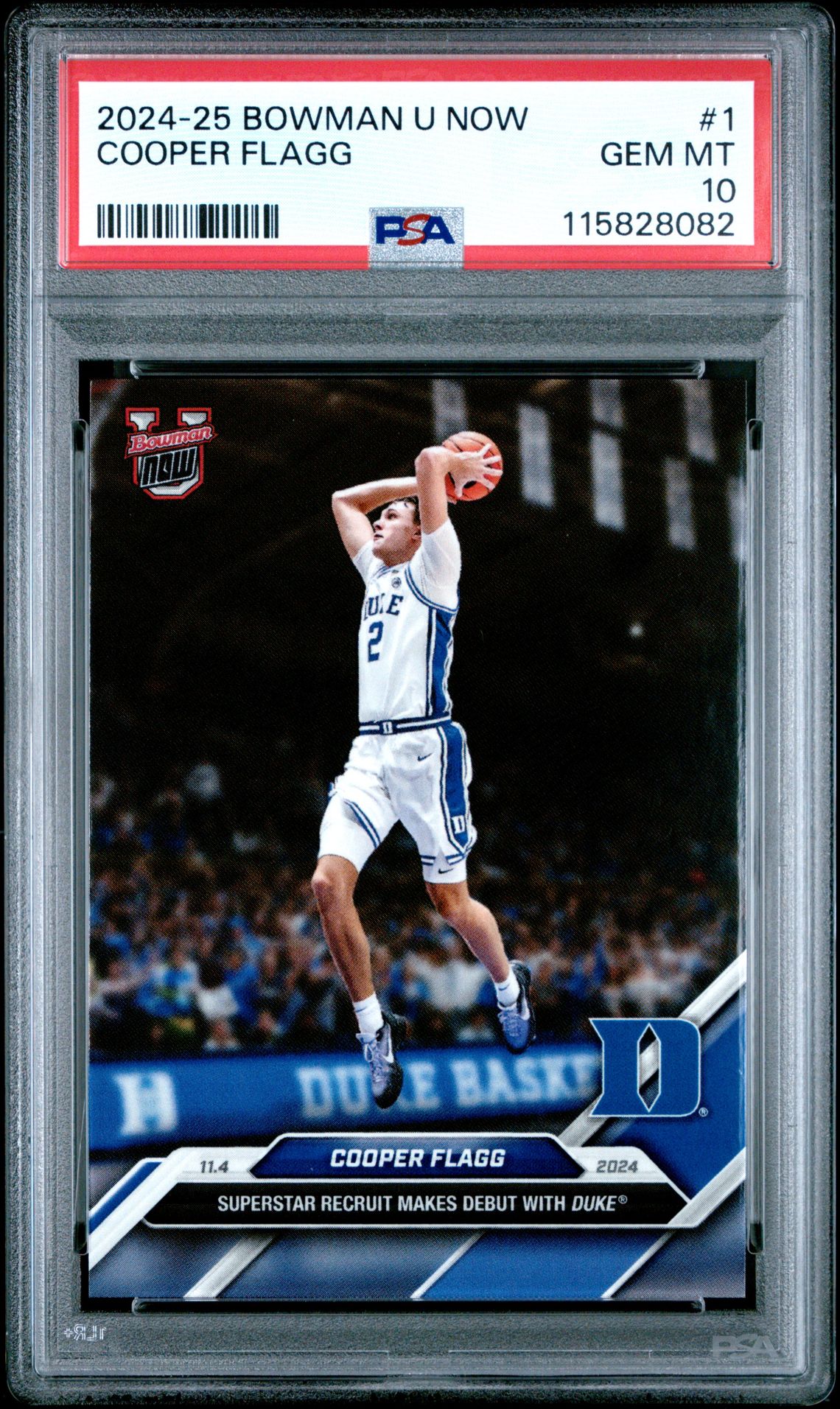 2024-25 Bowman U Now Cooper Flagg #1 Gem Mt 10 front