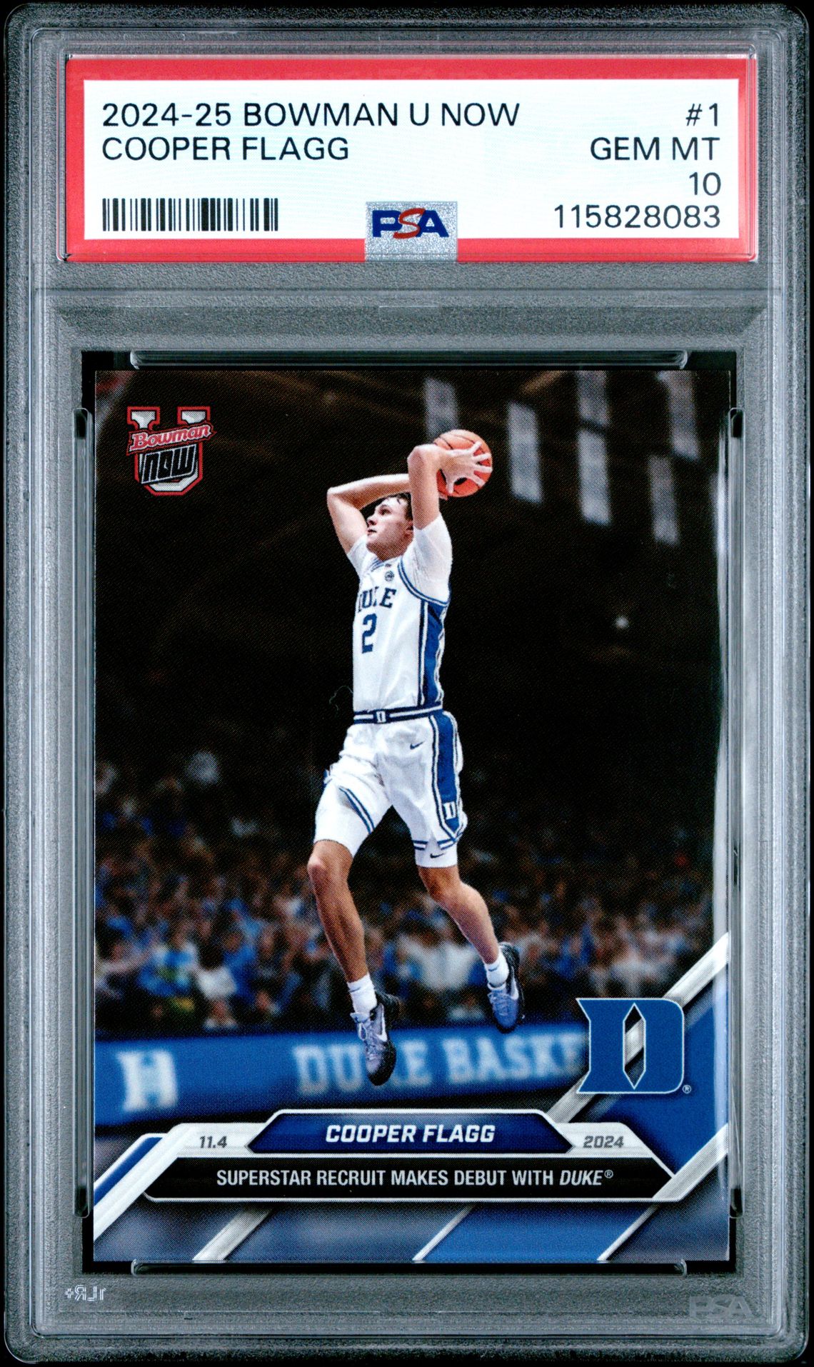 2024-25 Bowman U Now Cooper Flagg #1 Gem Mt 10 front