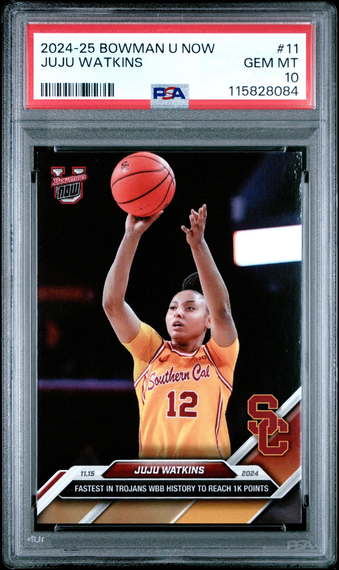2024-25 Bowman U Now Juju Watkins #11 Gem Mt 10 front