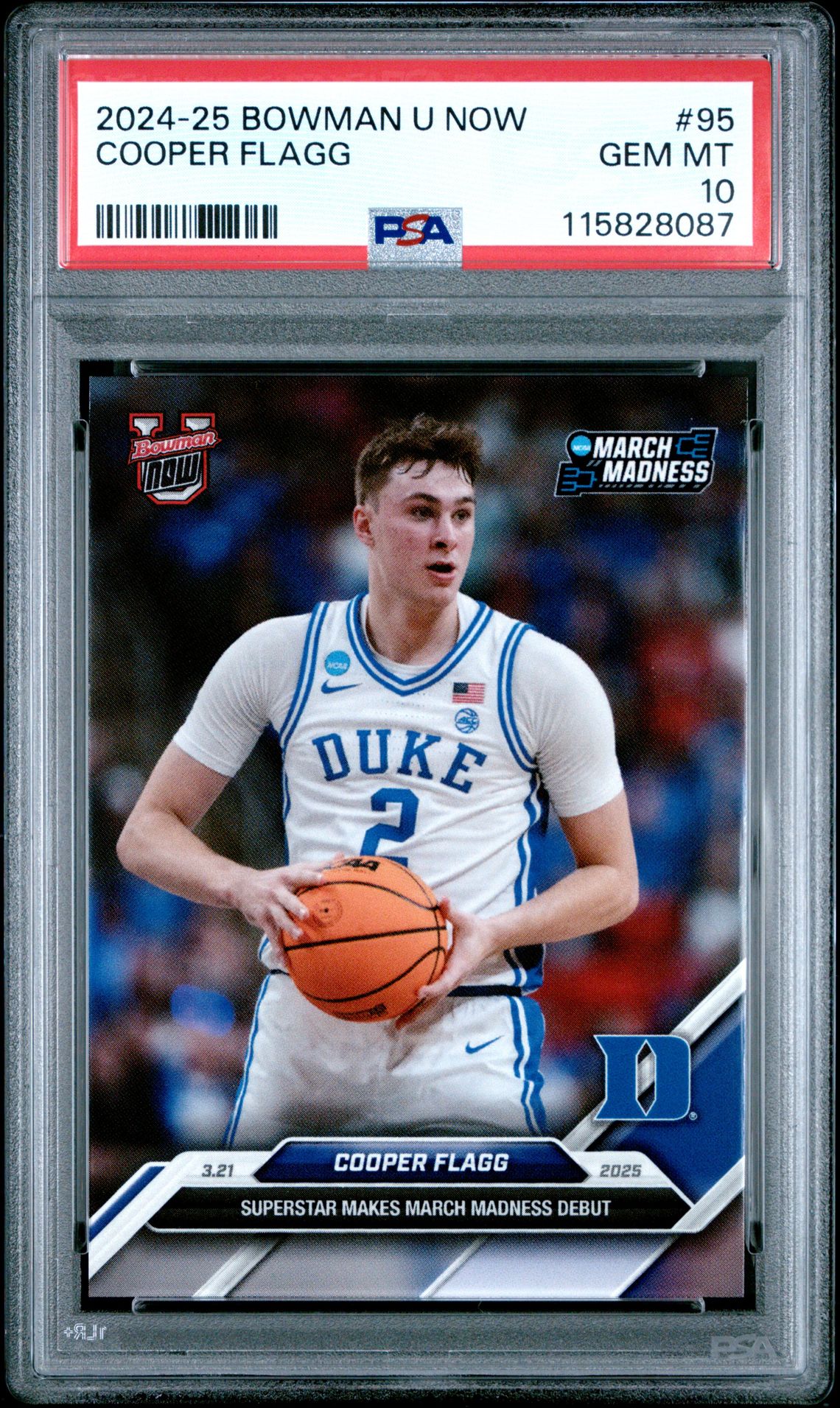 2024-25 Bowman U Now Cooper Flagg #95 Gem Mt 10 front