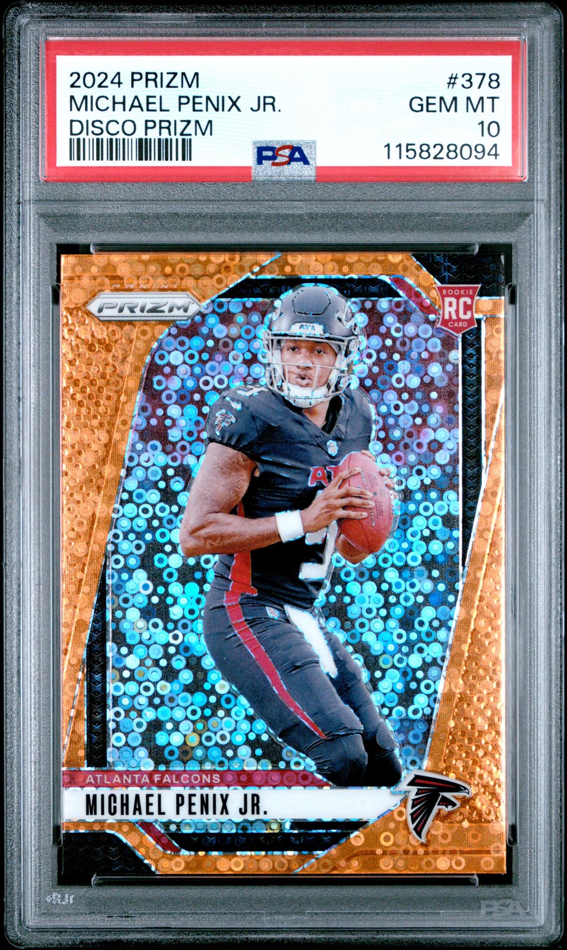 2024 Panini Prizm Michael Penix Jr. #378 (Disco Prizm) Gem Mt 10 front