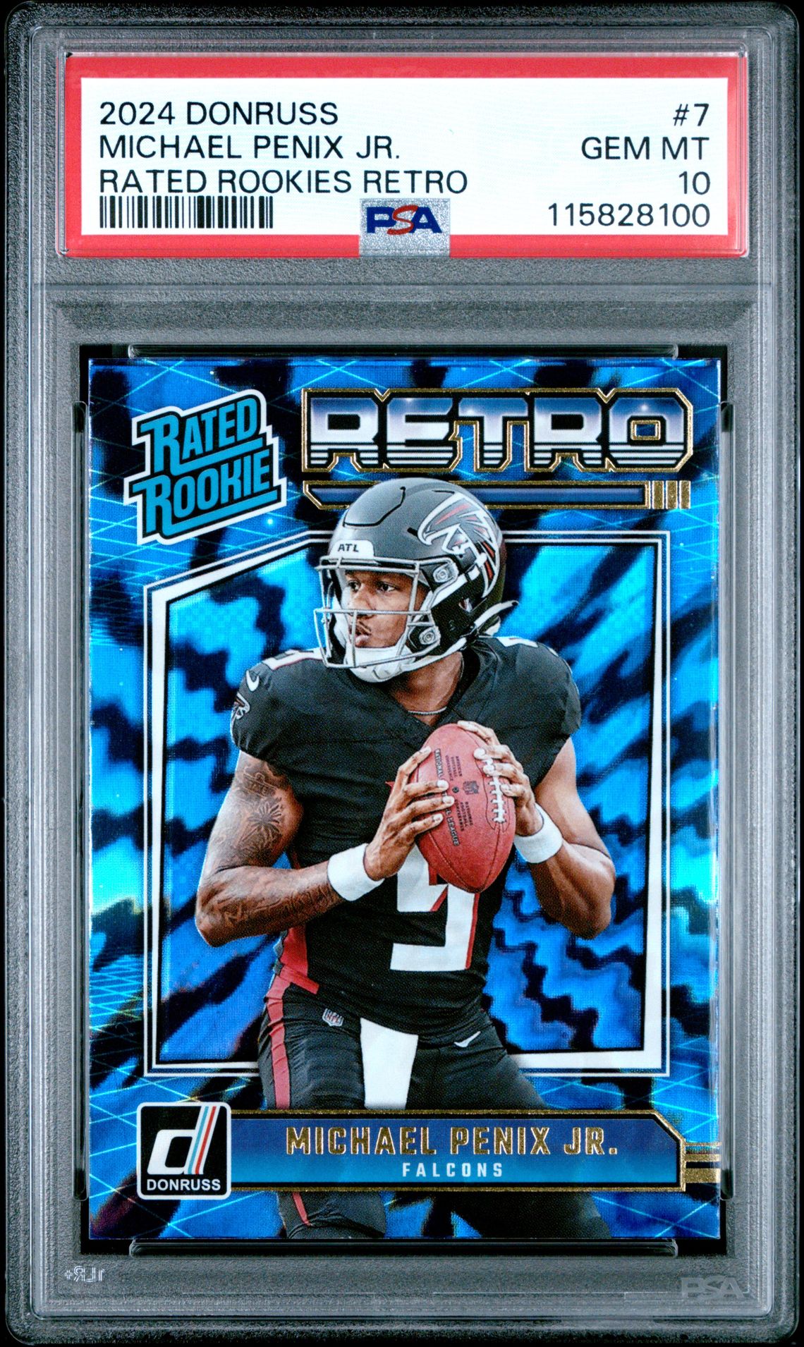 2024 Panini Donruss Rated Rookies Retro Michael Penix Jr. #7 Gem Mt 10 front