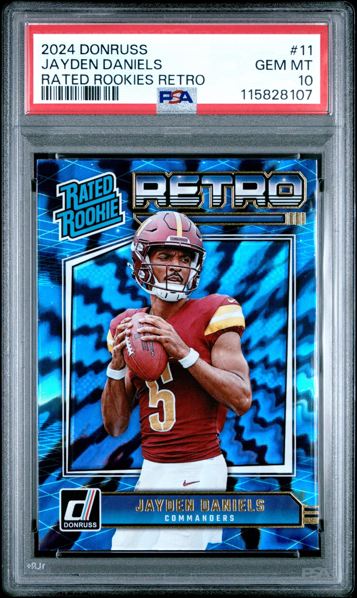 2024 Panini Donruss Rated Rookies Retro Jayden Daniels #11 Gem Mt 10 front