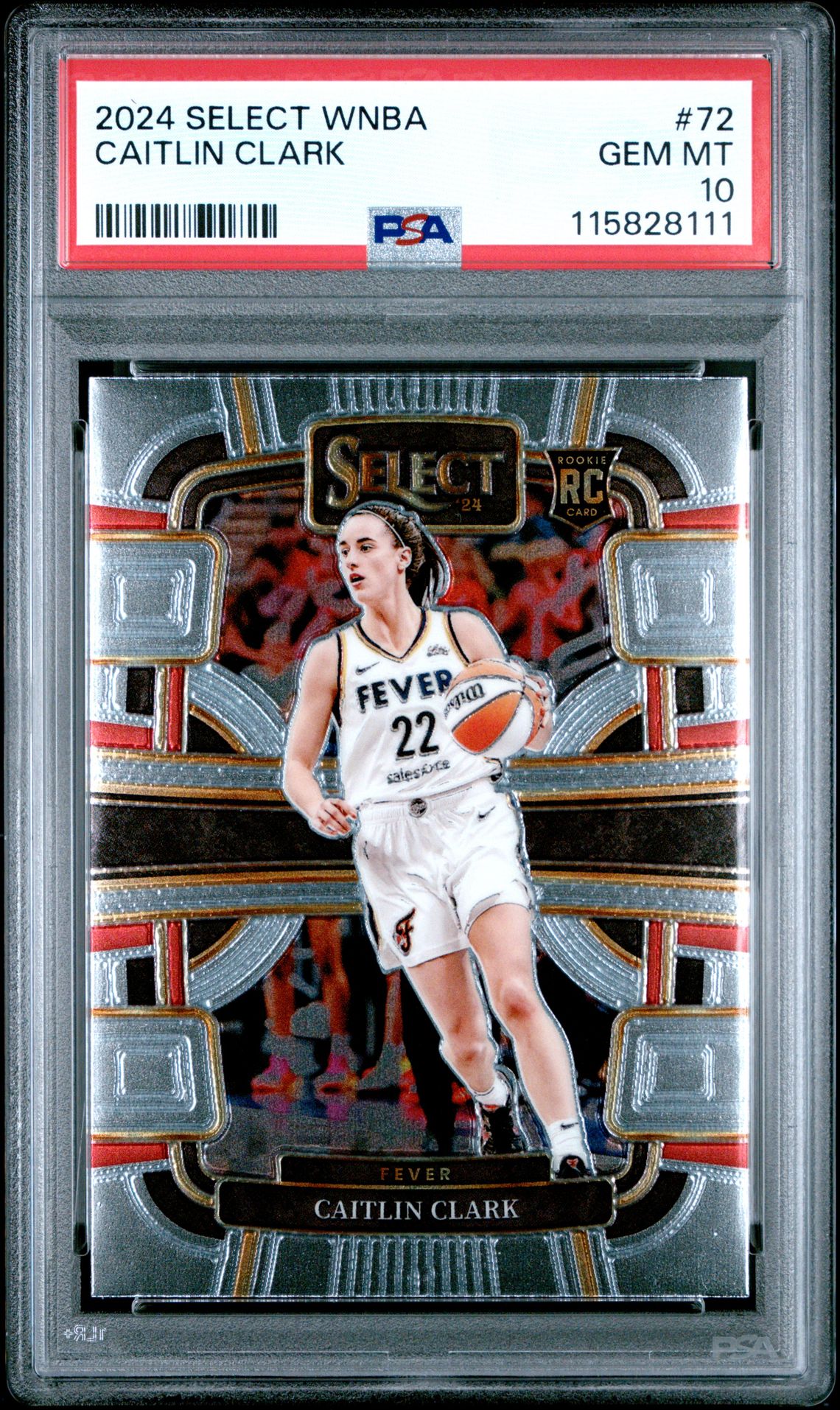 2024 Panini Select Wnba Caitlin Clark #72 Gem Mt 10 front