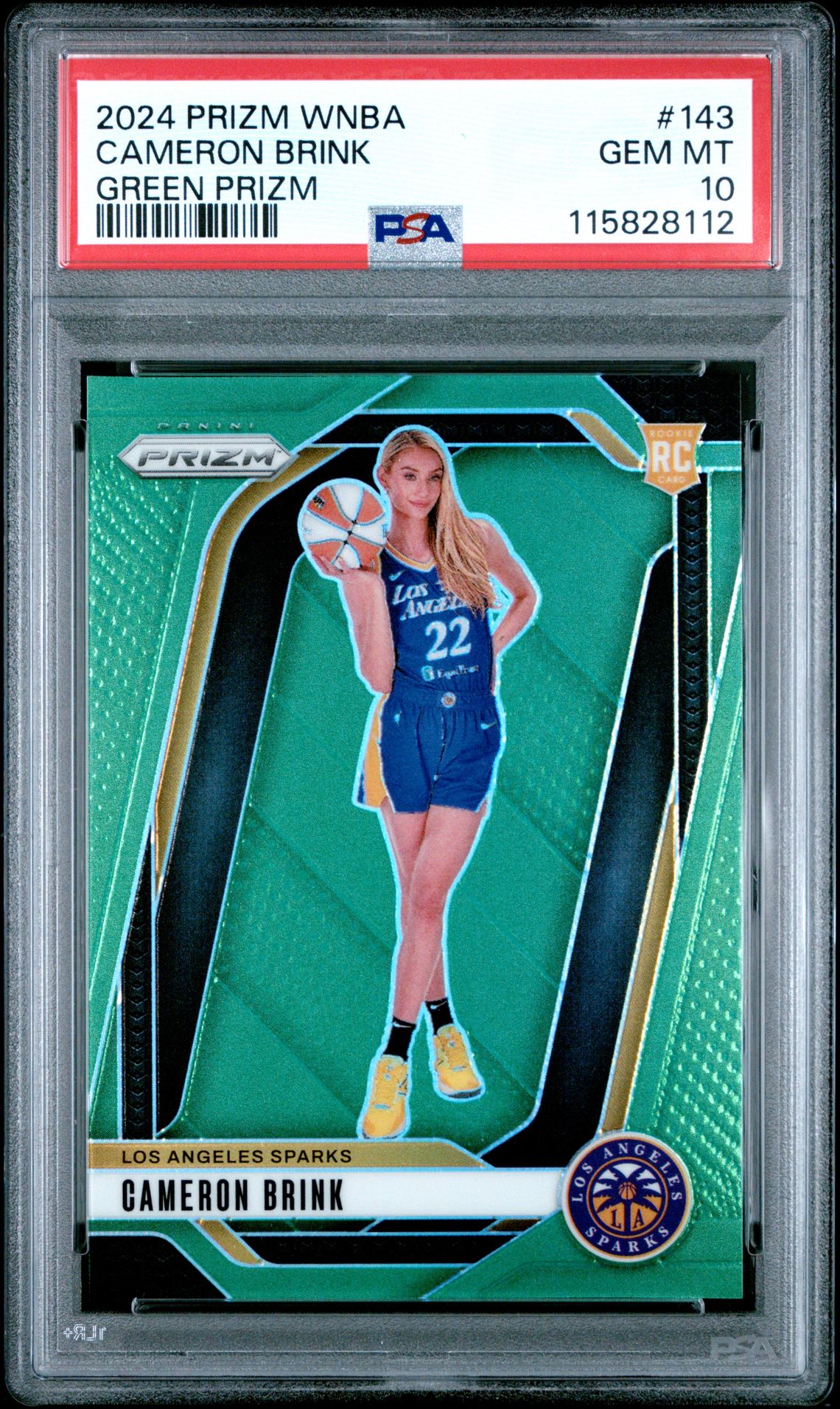 2024 Panini Prizm Wnba Cameron Brink #143 (Green Prizm) Gem Mt 10 front