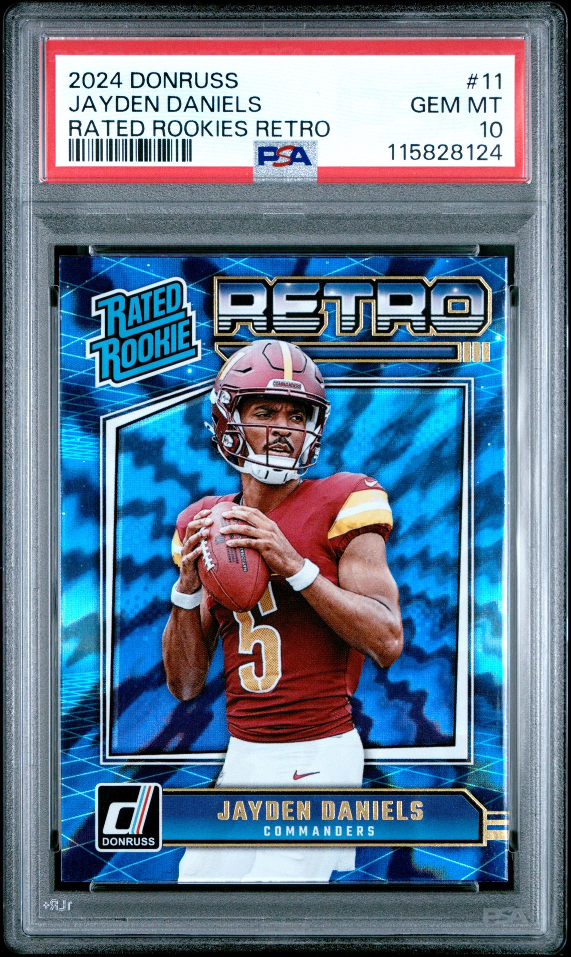 2024 Panini Donruss Rated Rookies Retro Jayden Daniels #11 Gem Mt 10 front