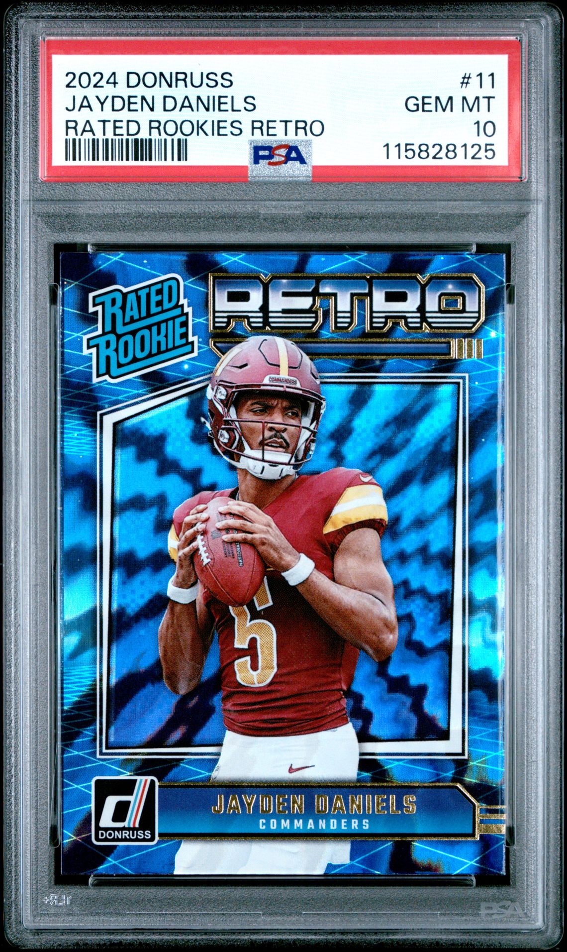 2024 Panini Donruss Rated Rookies Retro Jayden Daniels #11 Gem Mt 10 front