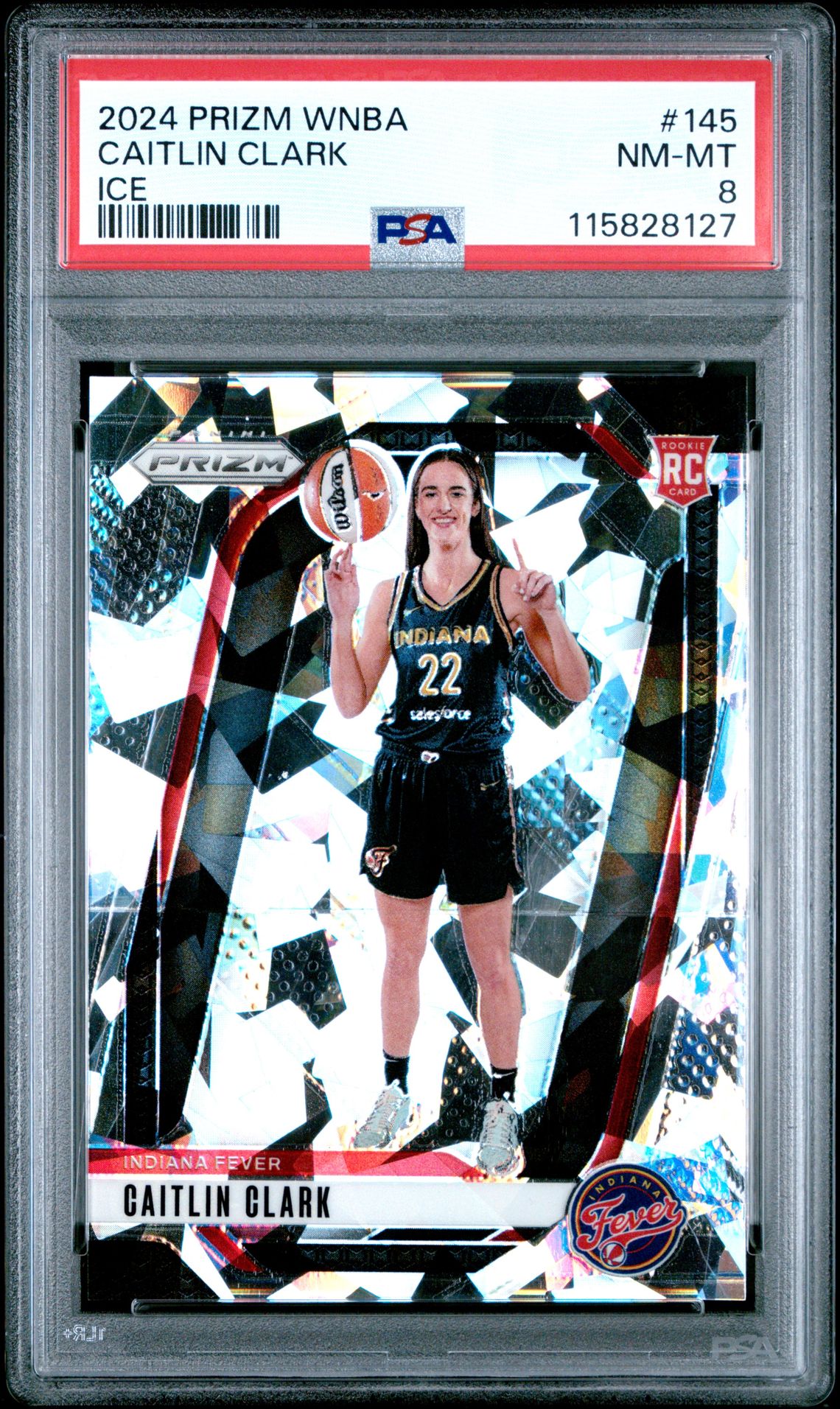 2024 Panini Prizm Wnba Caitlin Clark #145 (Ice) Nm-Mt 8 front