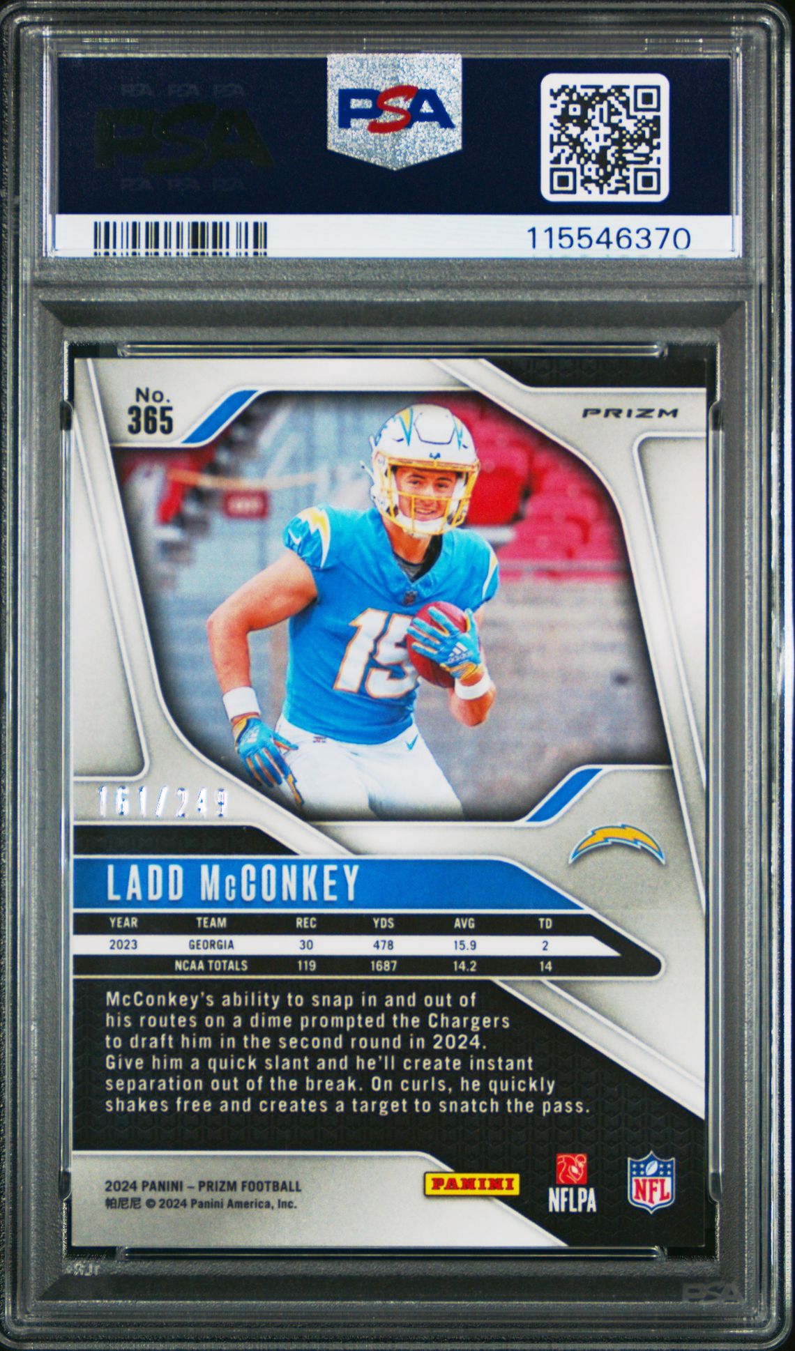 2024 Panini Prizm Ladd Mcconkey #365 (Orange Prizm) Mint 9 back