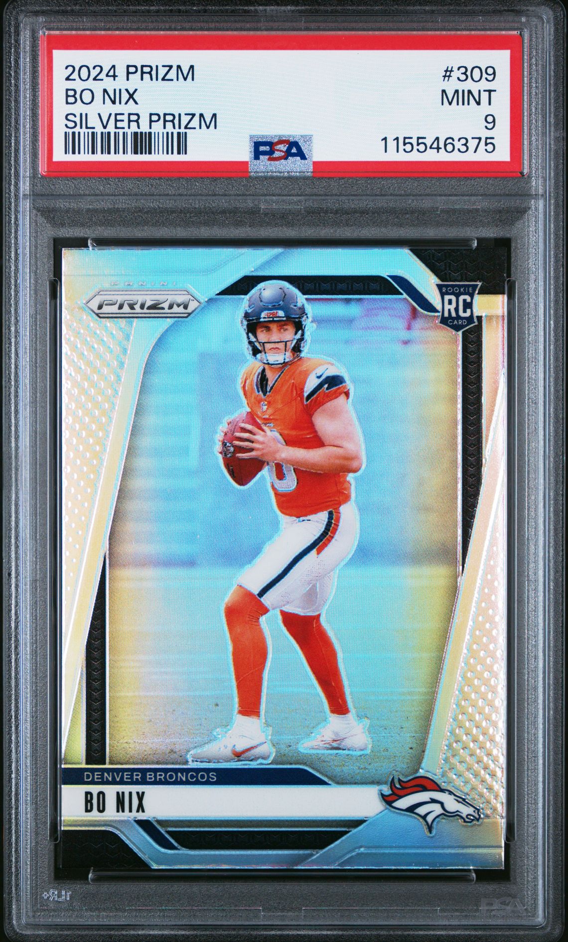 2024 Panini Prizm Bo Nix #309 (Silver Prizm) Mint 9 front