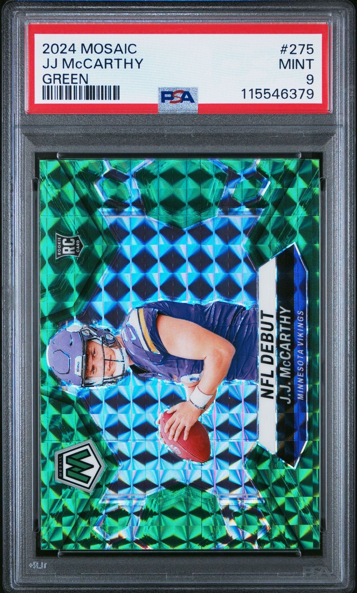 2024 Panini Mosaic Jj Mccarthy #275 (Green) Mint 9 front