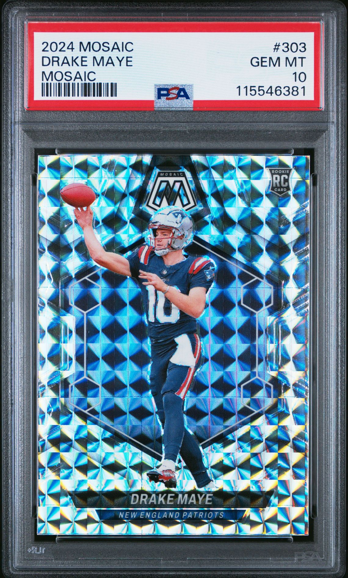 2024 Panini Mosaic Drake Maye #303 (Mosaic) Gem Mt 10 front