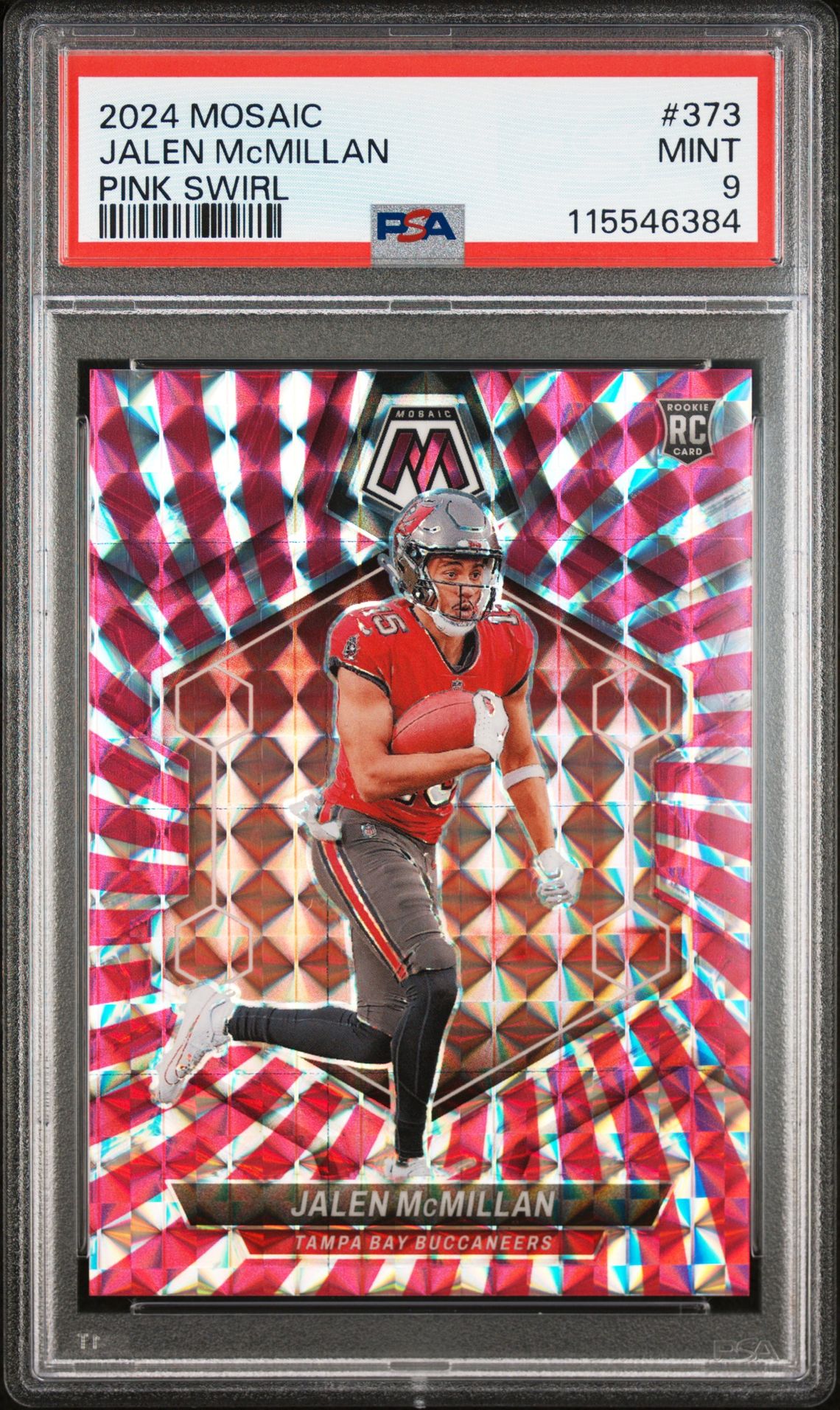 2024 Panini Mosaic Jalen Mcmillan #373 (Pink Swirl) Mint 9 front