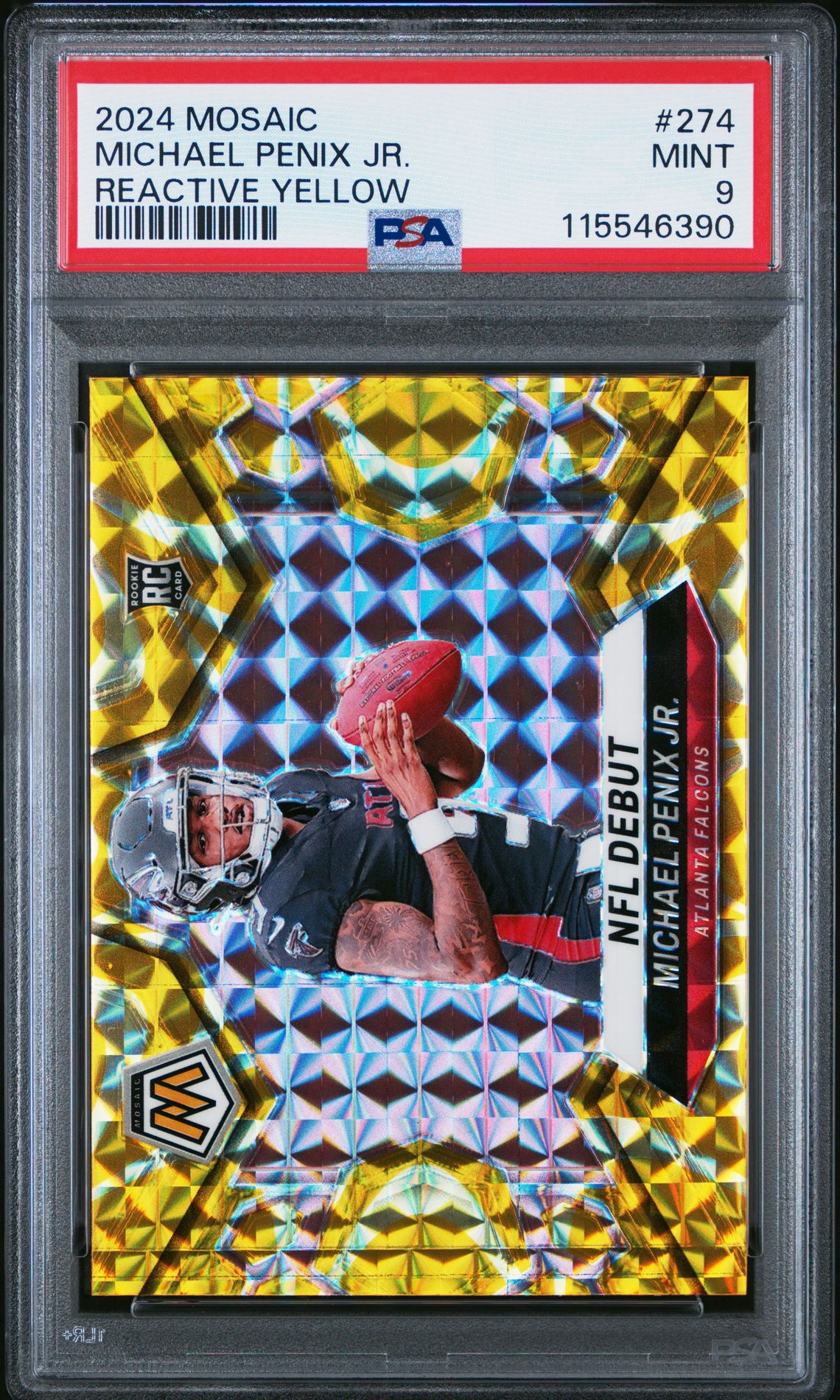 2024 Panini Mosaic Michael Penix Jr. #274 (Reactive Yellow) Mint 9 front