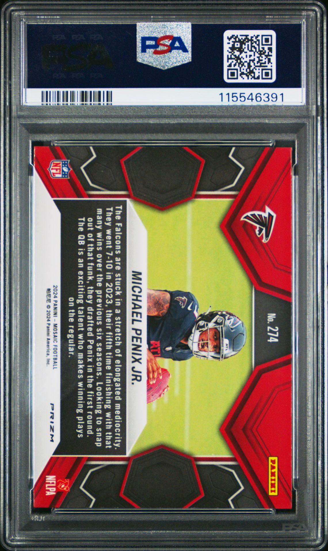 2024 Panini Mosaic Michael Penix Jr. #274 (Green) Mint 9 back