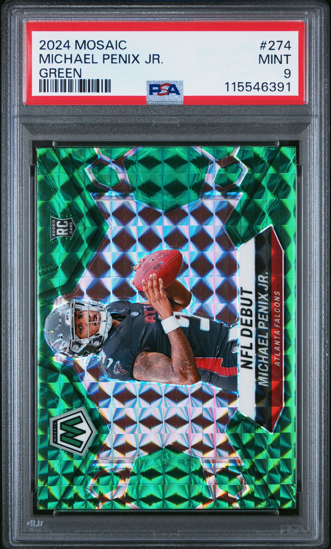 2024 Panini Mosaic Michael Penix Jr. #274 (Green) Mint 9 front