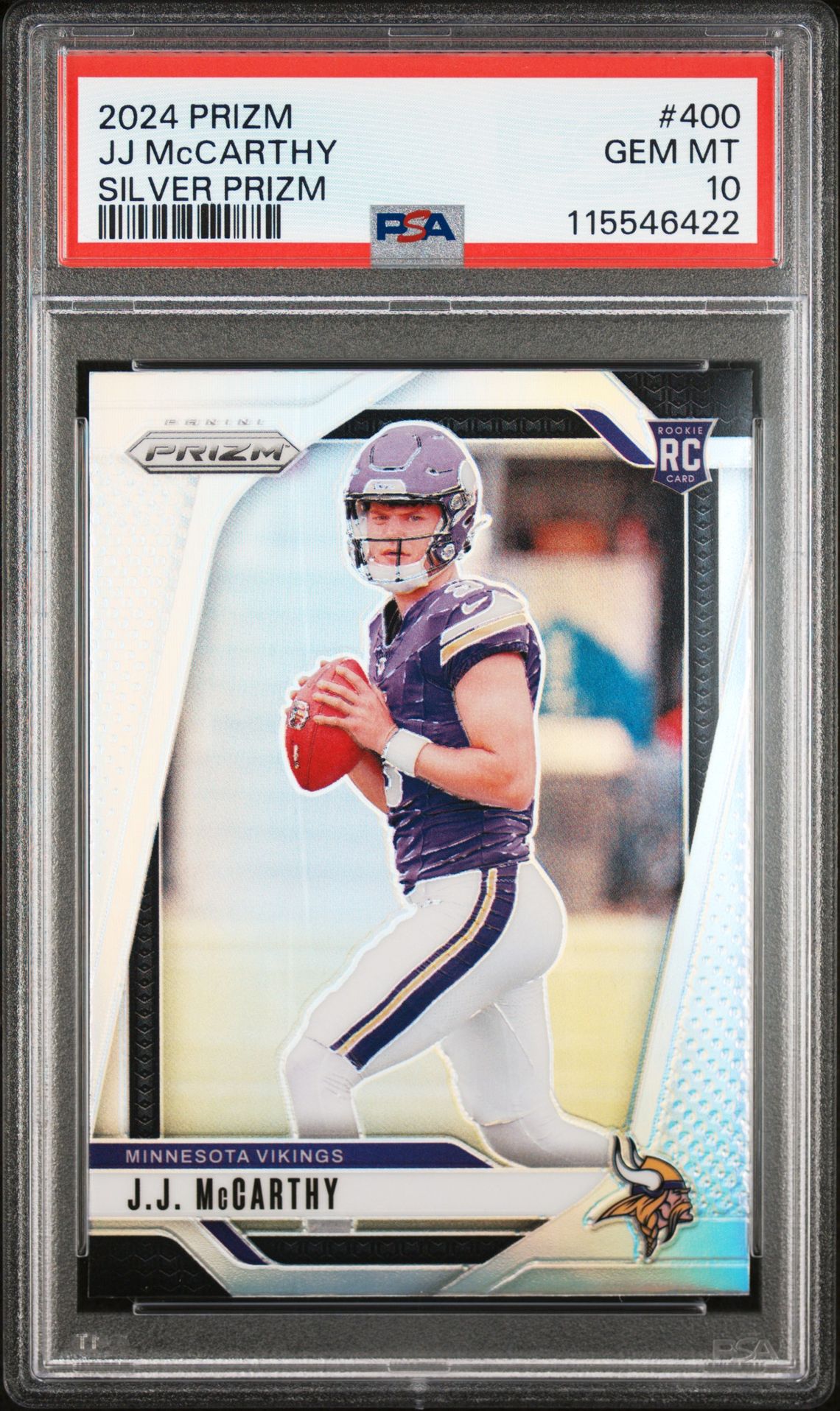 2024 Panini Prizm Jj Mccarthy #400 (Silver Prizm) Gem Mt 10 front
