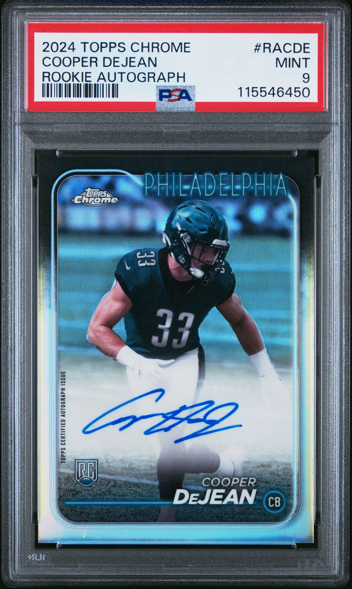 2024 Topps Chrome Rookie Autographs Variations Cooper Dejean #Racde Mint 9 front