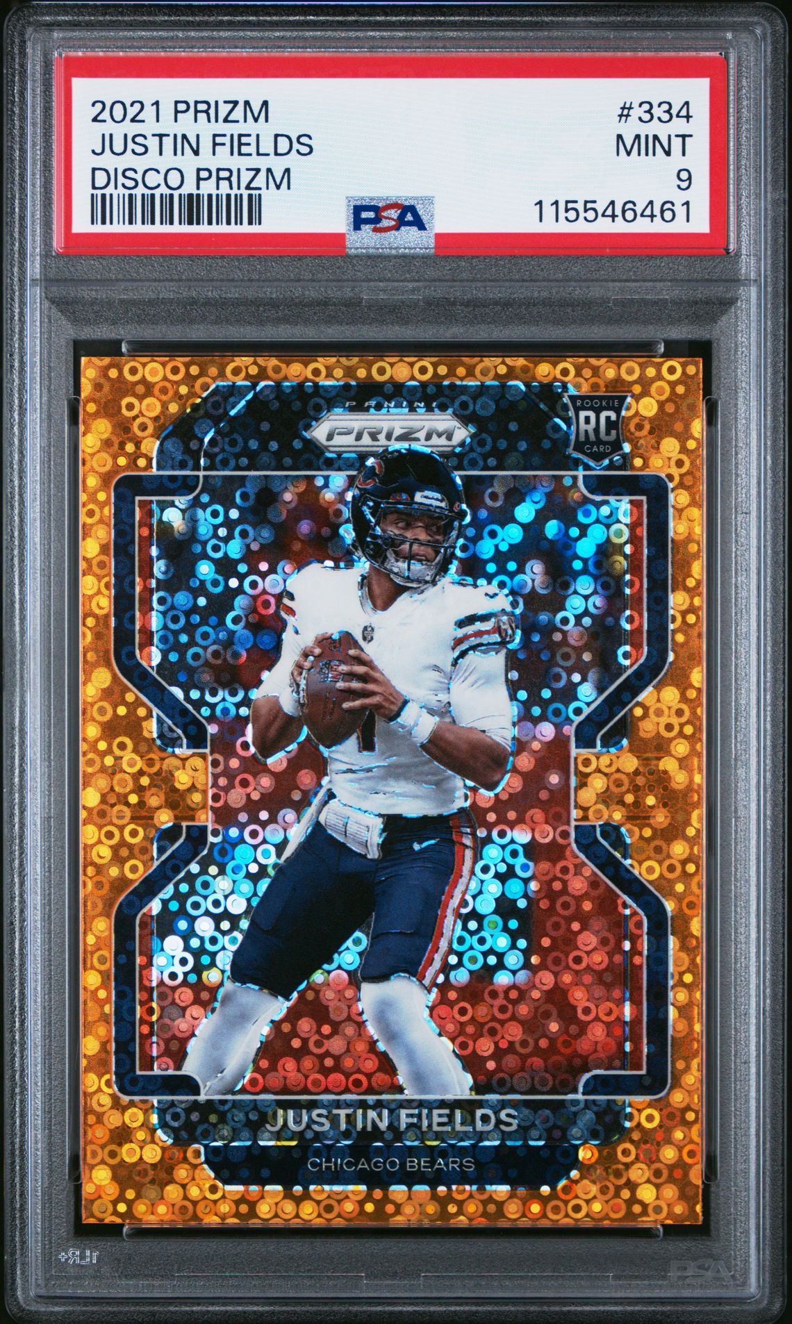 2021 Panini Prizm Justin Fields #334 (Disco Prizm) Mint 9 front