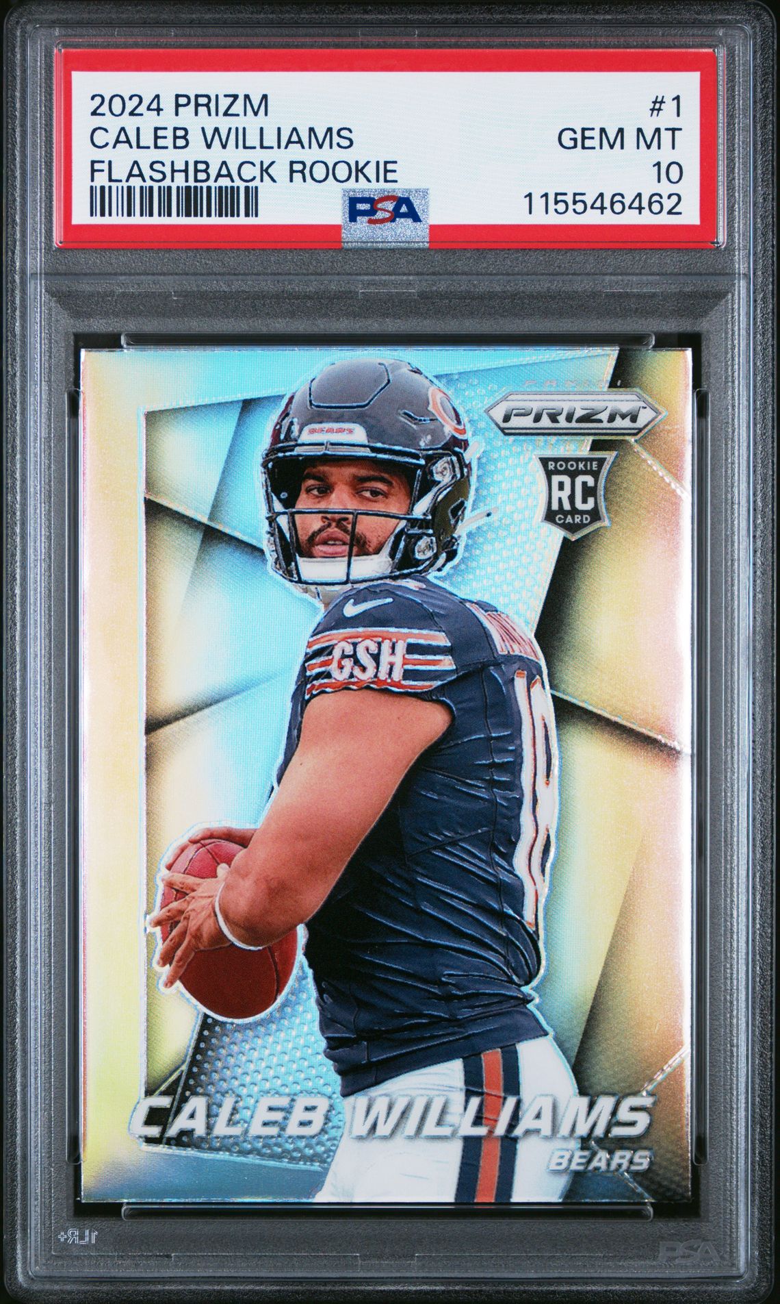 2024 Panini Prizm Prizm Flashback Rookie Caleb Williams #1 Gem Mt 10 front