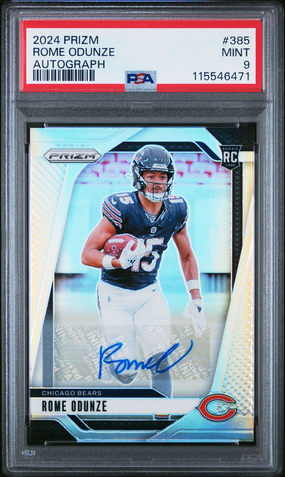 2024 Panini Prizm Rome Odunze #385 (Autograph) Mint 9 front