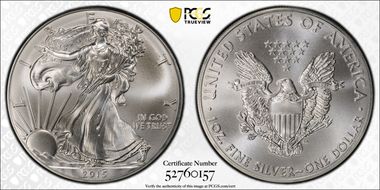 2015-(P) $1 Silver Eagle Total Mintage: 79,640 coins MS69