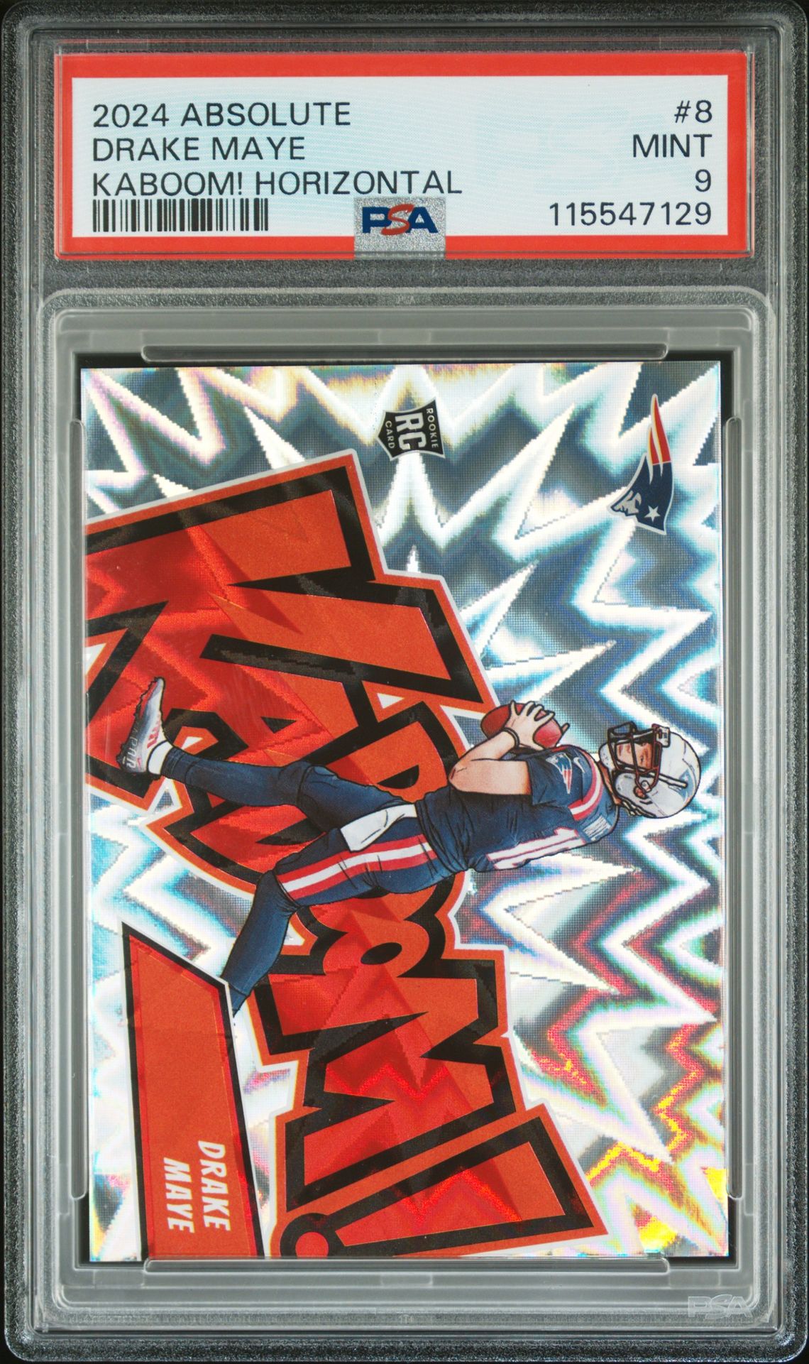 2024 Panini Absolute Kaboom! Horizontal Drake Maye #8 Mint 9 front