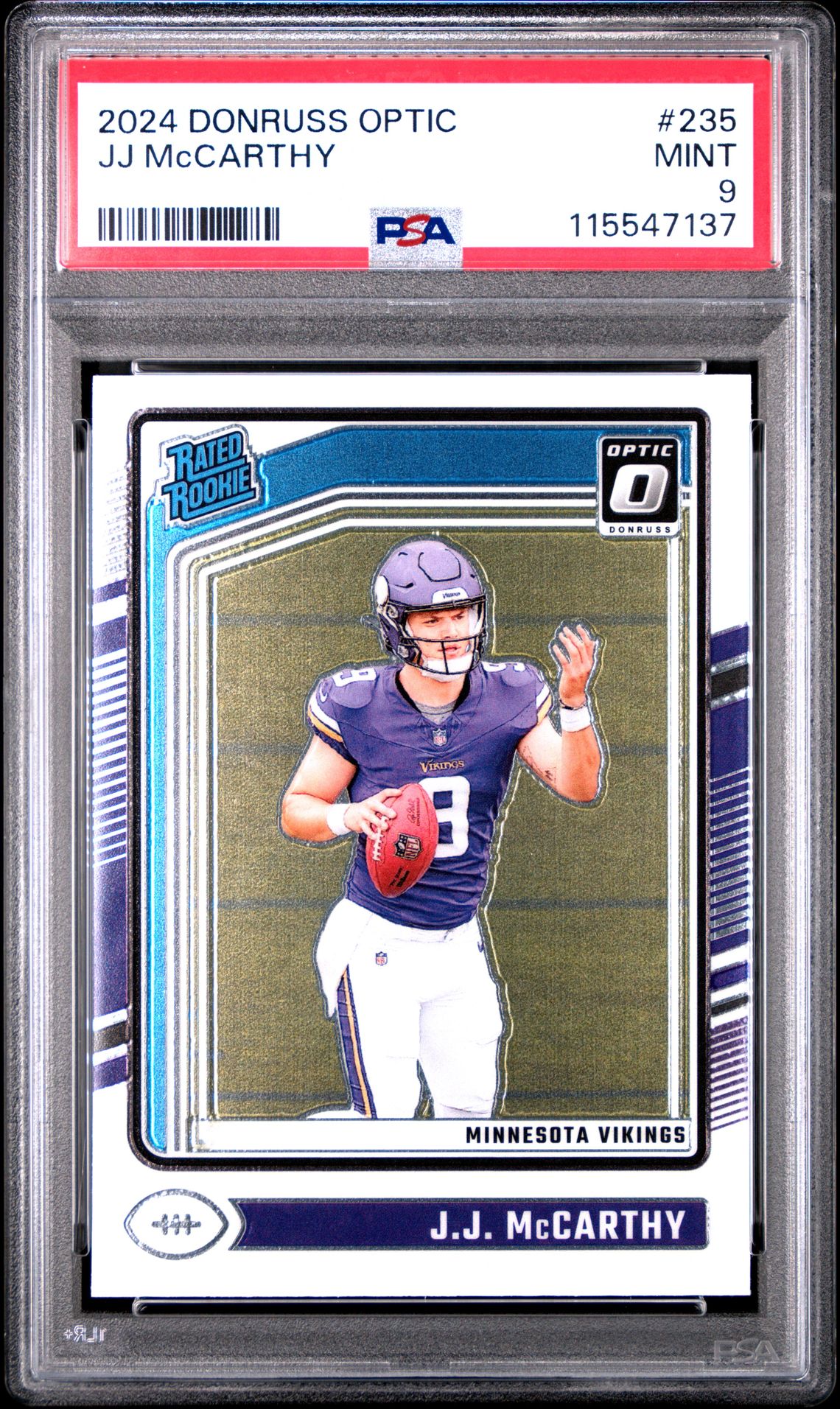 2024 Panini Donruss Optic Jj Mccarthy #235 Mint 9 front