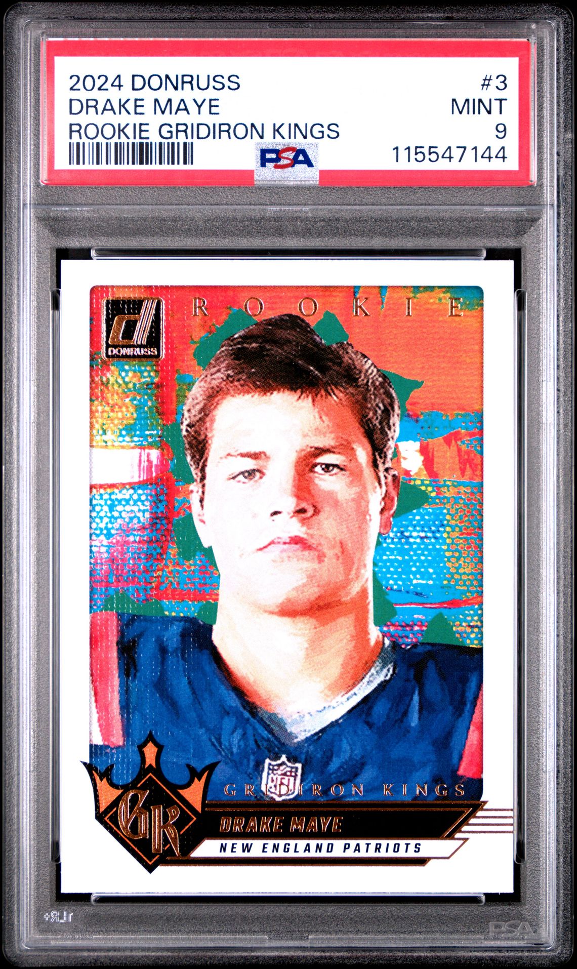 2024 Panini Donruss Rookie Gridiron Kings Drake Maye #3 Mint 9 front