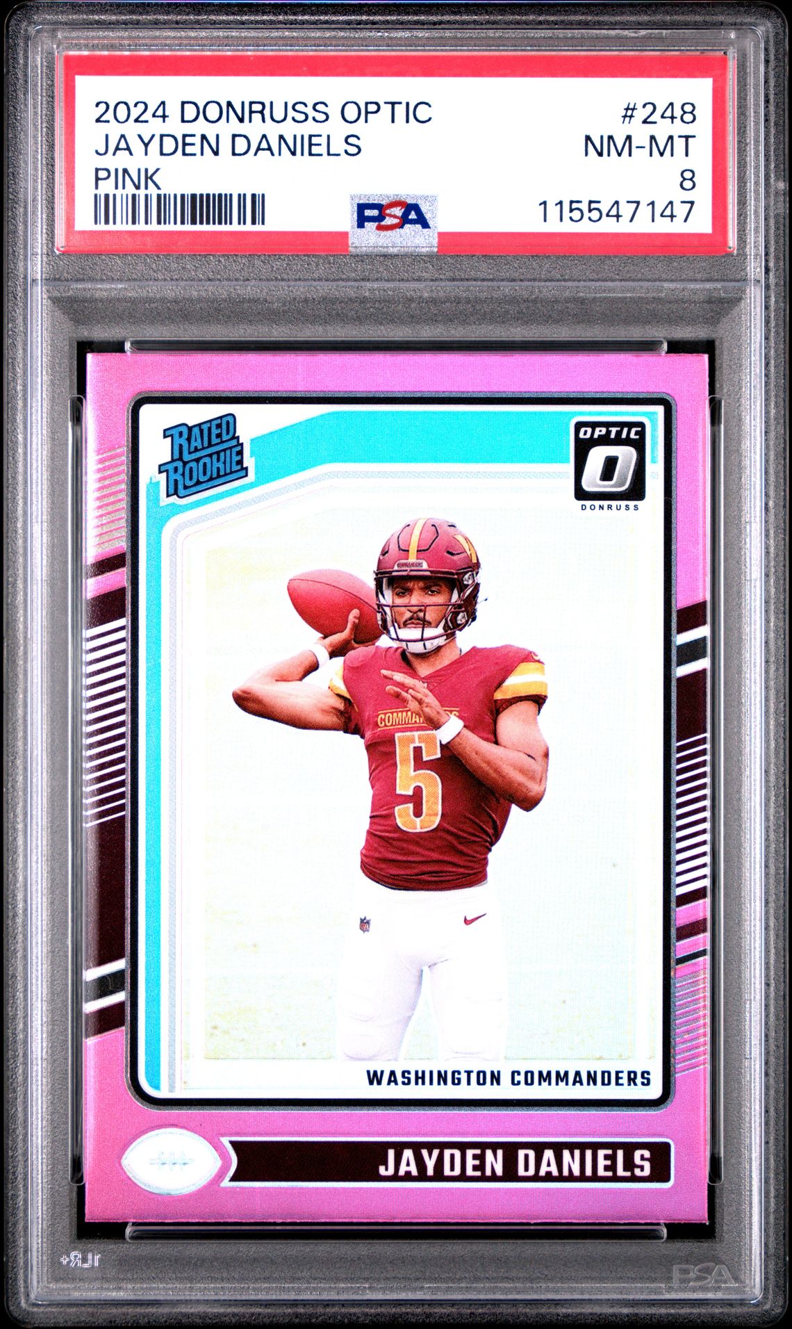2024 Panini Donruss Optic Jayden Daniels #248 (Pink) Nm-Mt 8 front