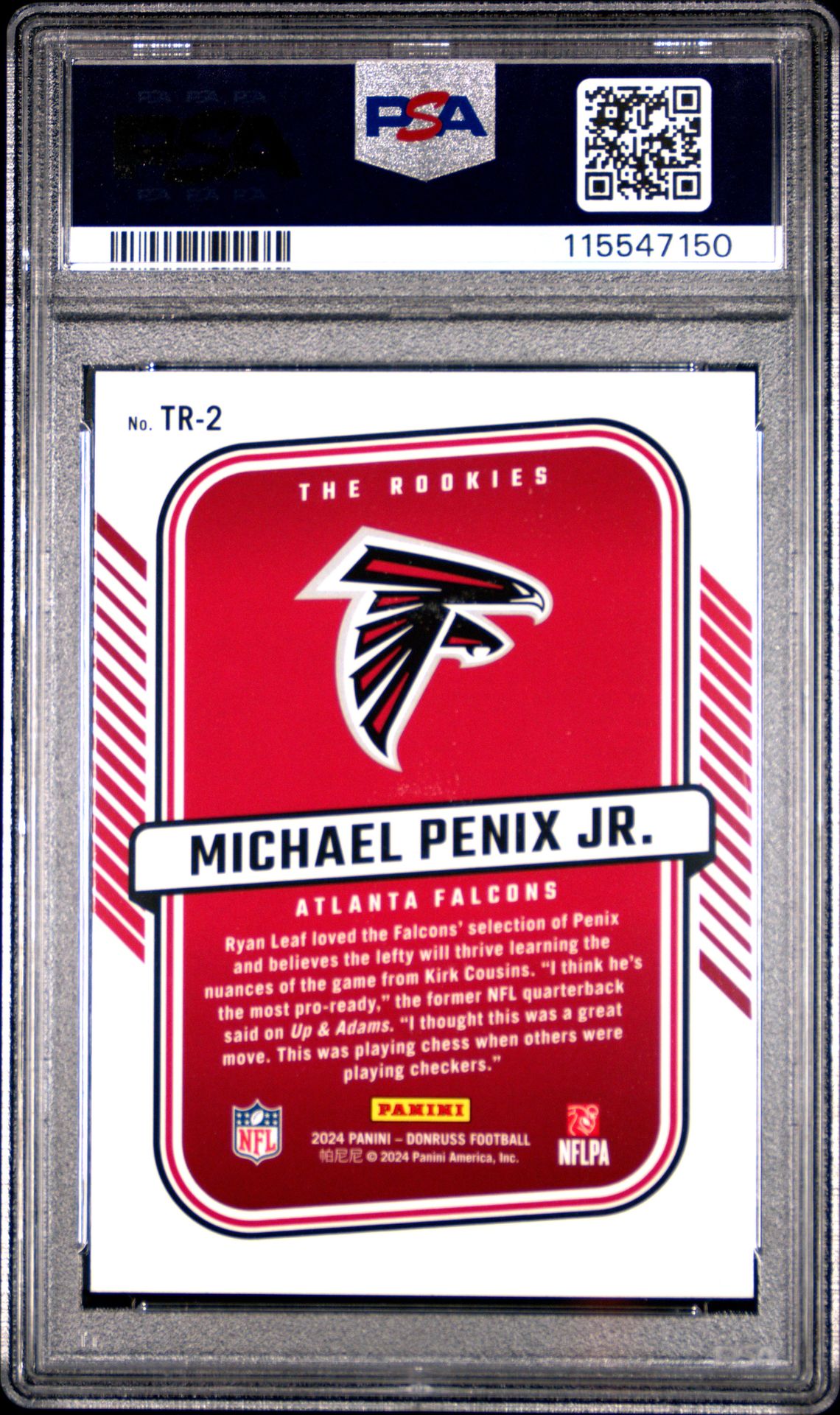 2024 Panini Donruss The Rookies Michael Penix Jr. #Tr2 Nm-Mt 8 back