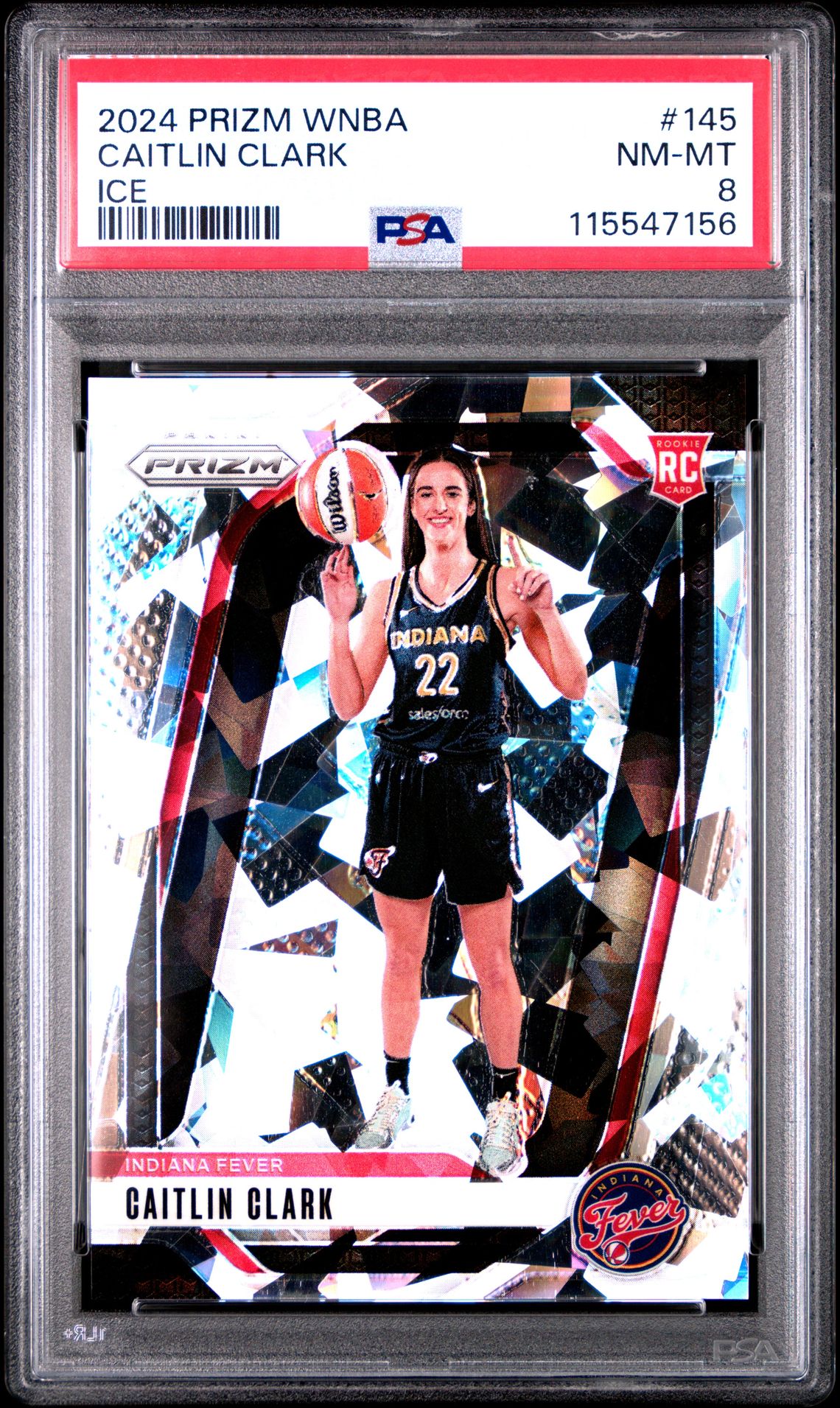 2024 Panini Prizm Wnba Caitlin Clark #145 (Ice) Nm-Mt 8 front